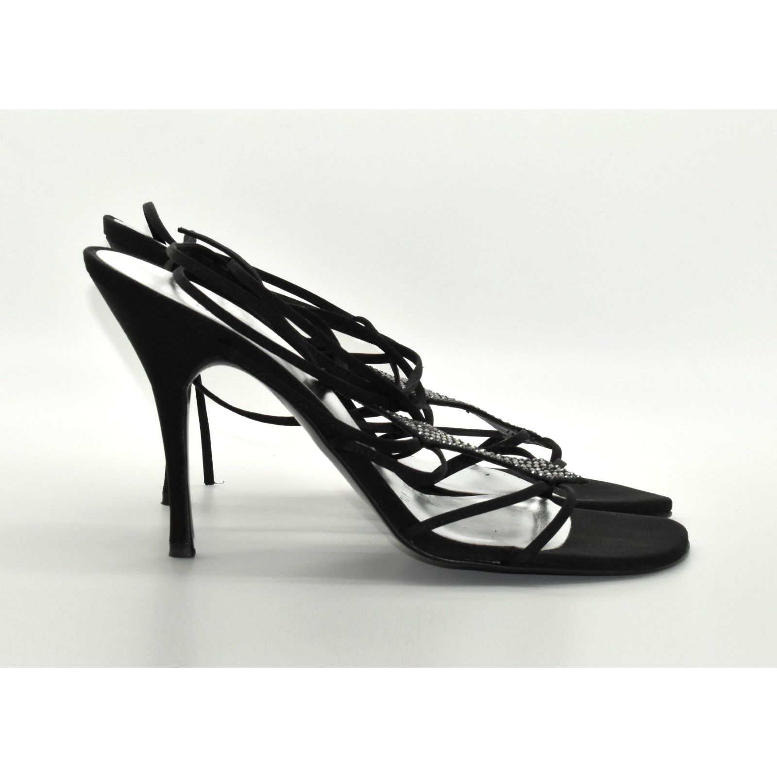 Stuart Weitzman STUART WEITZMAN Black Peau Strappy Heels Sandals Size 10M Size US 10 / IT 40 - 3 Thumbnail