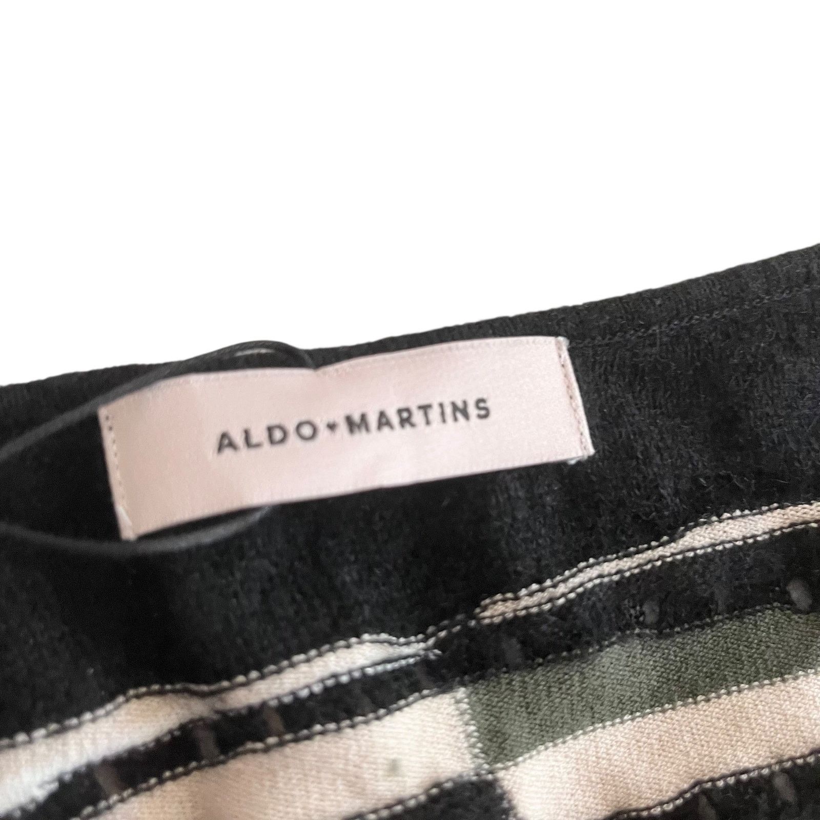 Other Aldo + Martins Black Abstract Stripe Wool Cardigan Sweater Size L / US 10 / IT 46 - 2 Thumbnail