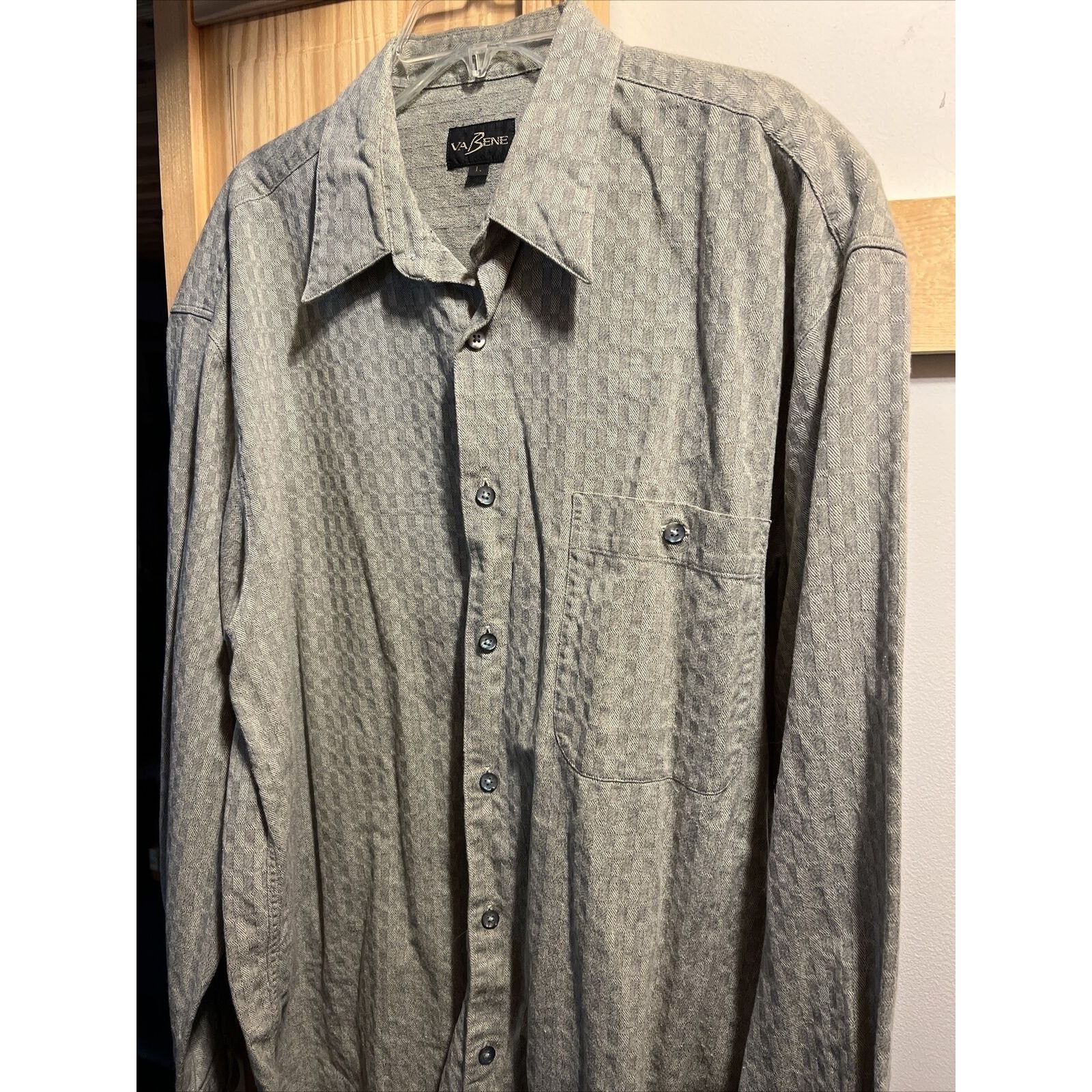 Other Va Bene VTG Men’s L Gray Check LS Button Down Cotton Shirt Size US L / EU 52-54 / 3 - 5 Thumbnail