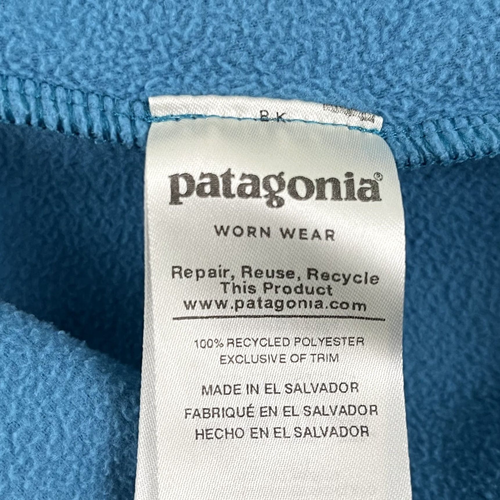 Patagonia PATAGONIA Sweater Womens M Blue Fleece Pullover Hiking Trail Regular Knit-Top, Pocket, Lightweight, Breathable, Logo, Casual, Spring Fall Winter, 90s? Size M / US 6-8 / IT 42-44 - 7 Thumbnail