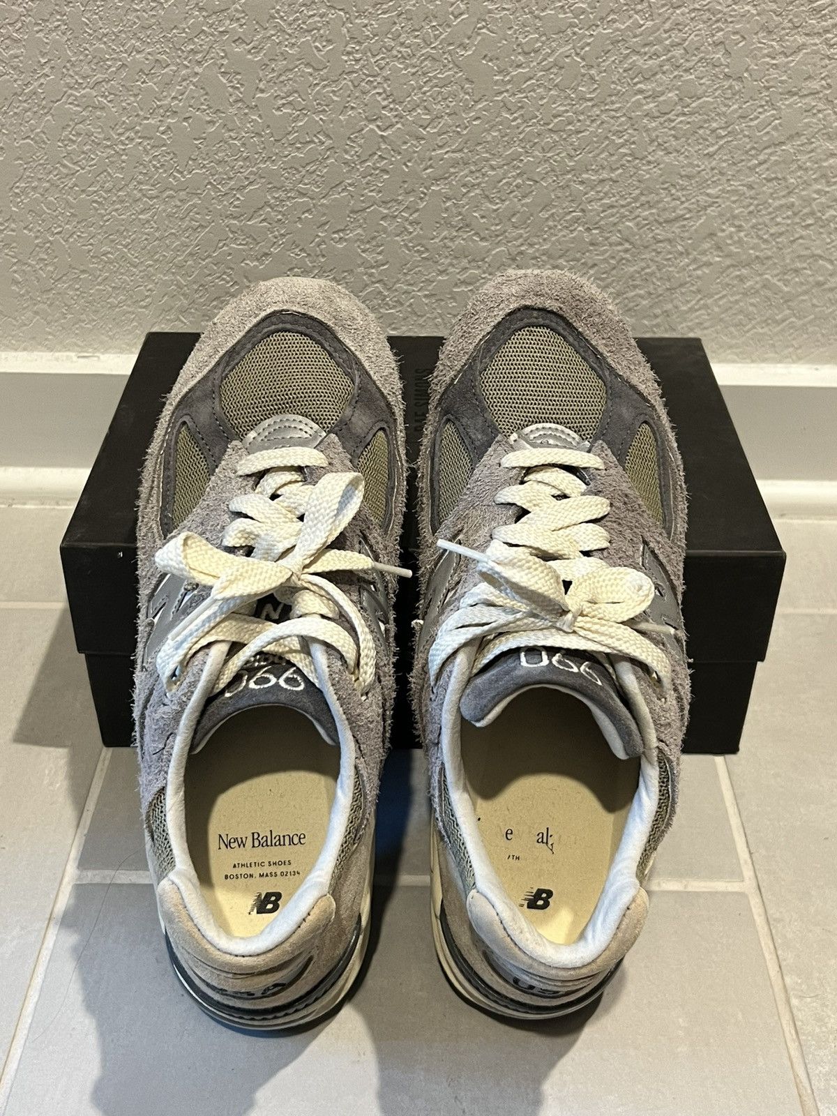 New Balance New Balance 990V2 Marblehead Green/Tan/Gray Size US 9.5 / EU 42-43 - 4 Thumbnail