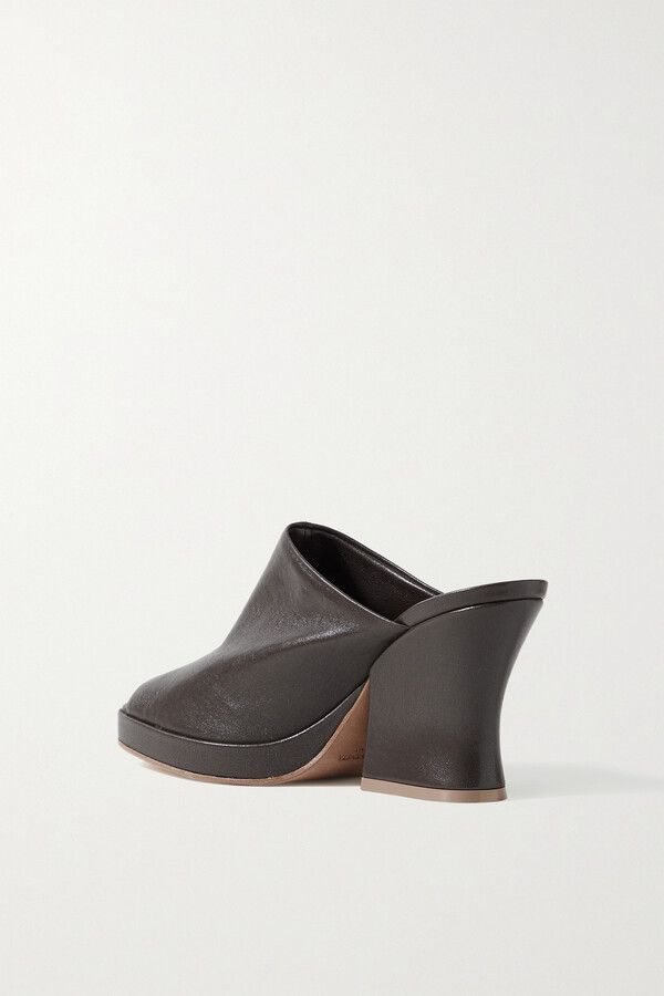 Bottega Veneta o1mle0325 Stack Wedge Mules in Brown Size US 6 / IT 36 - 3 Thumbnail