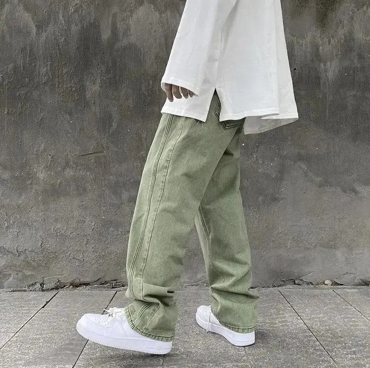 Japanese Brand Streetwear Jeans Pants Green Loose Straight Size US 32 / EU 48 - 5 Thumbnail