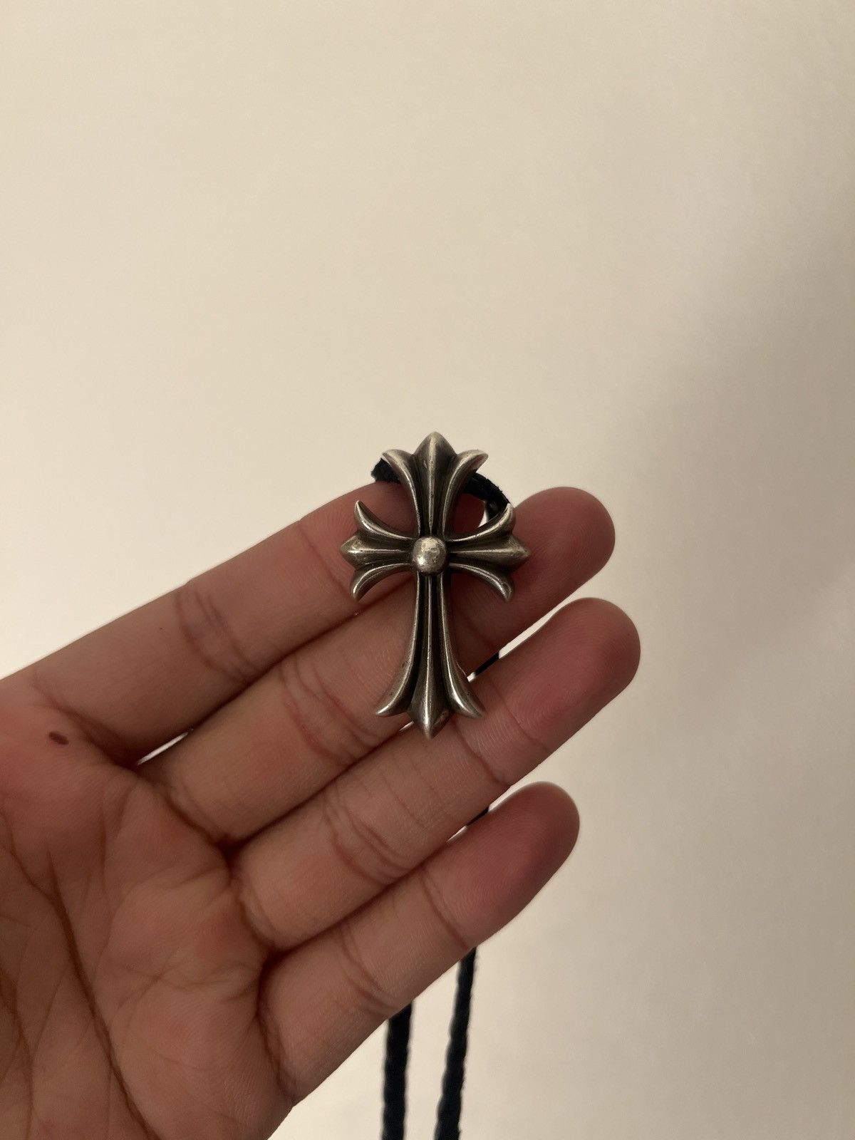 Chrome Hearts Chrome Hearts Small CH Cross Pendant with Bale Leather Braid Size ONE SIZE - 2 Thumbnail