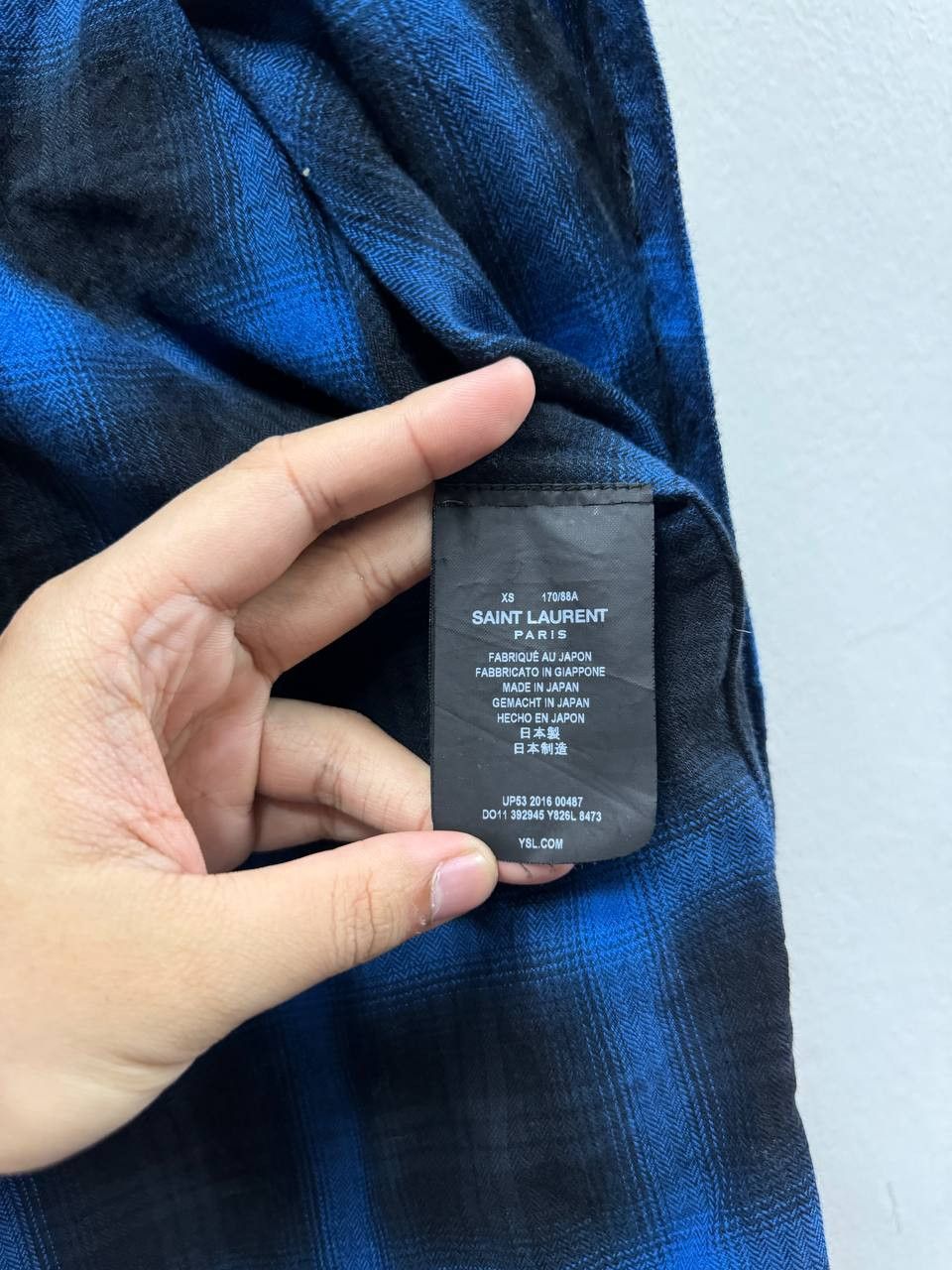 Saint Laurent Paris AW16 Saint Laurent Paris Electric Blue Shadow Flannel Size US XS / EU 42 / 0 - 6 Thumbnail