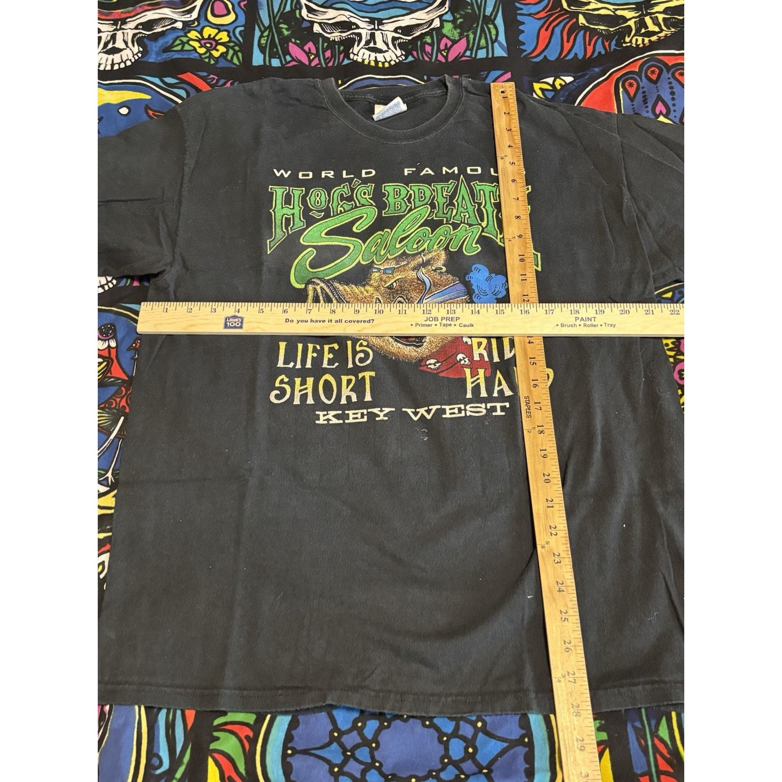 Vintage Hogs Breath Saloon T XL Black Key West Life Is Short Ride Size US XL / EU 56 / 4 - 8 Thumbnail