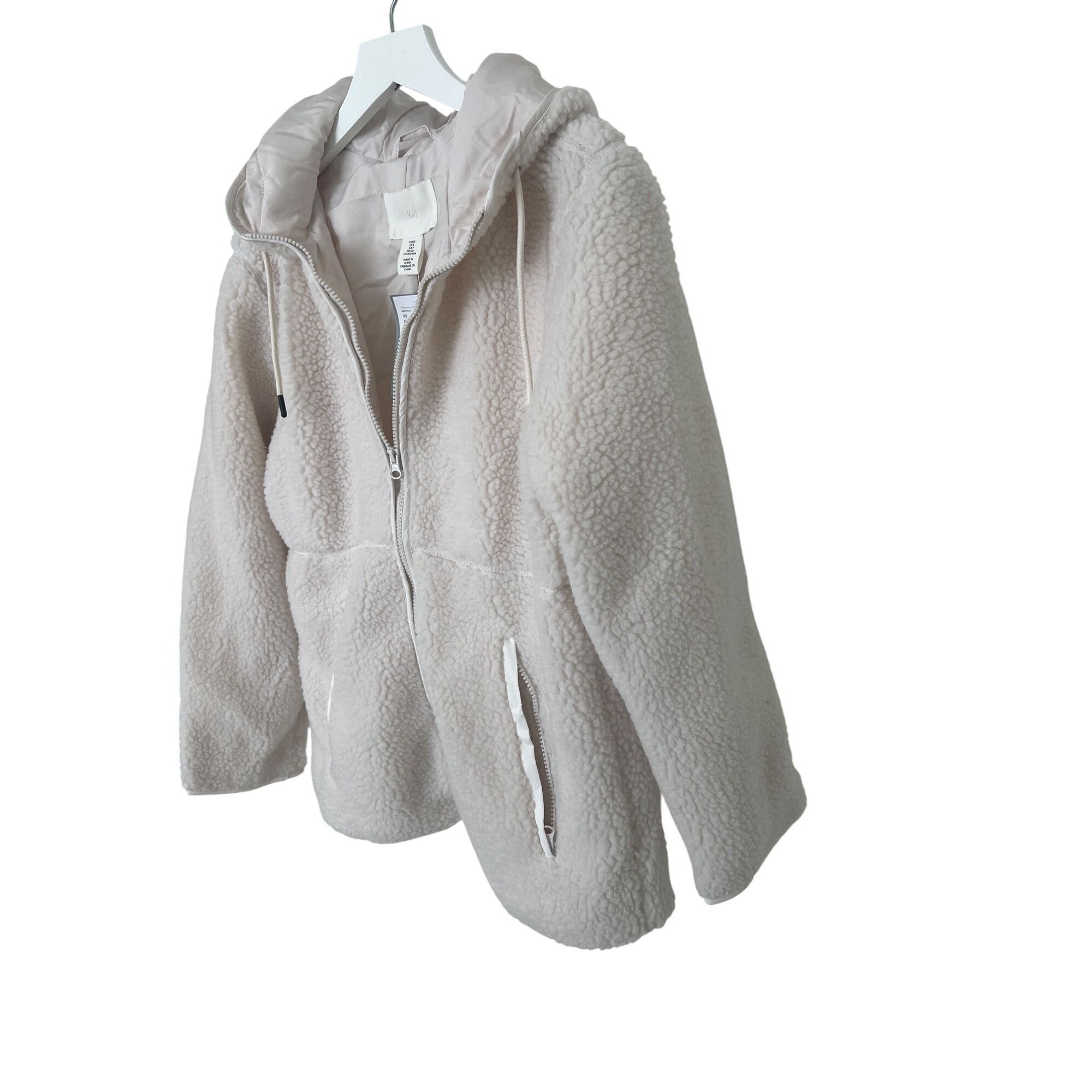 H&M H&M White Teddy Fleece Hoodie Jacket Size S / US 4 / IT 40 - 5 Thumbnail