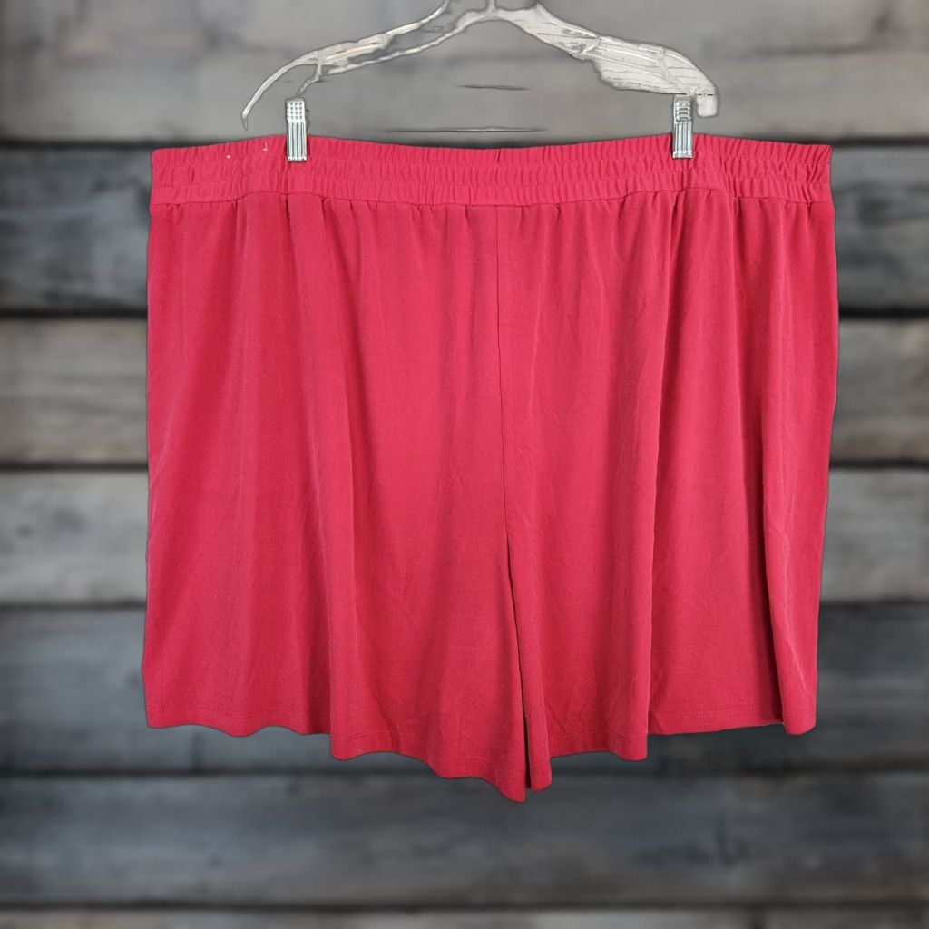 Vintage Lane Bryant Shorts Womens Pull On High Rise Pink 26/28 Plus Solid Polyester Spandex 22.5" Waist 5.5" Inseam 16.5" Rise Womens Size 26" / US 2 / IT 38 - 1 Thumbnail