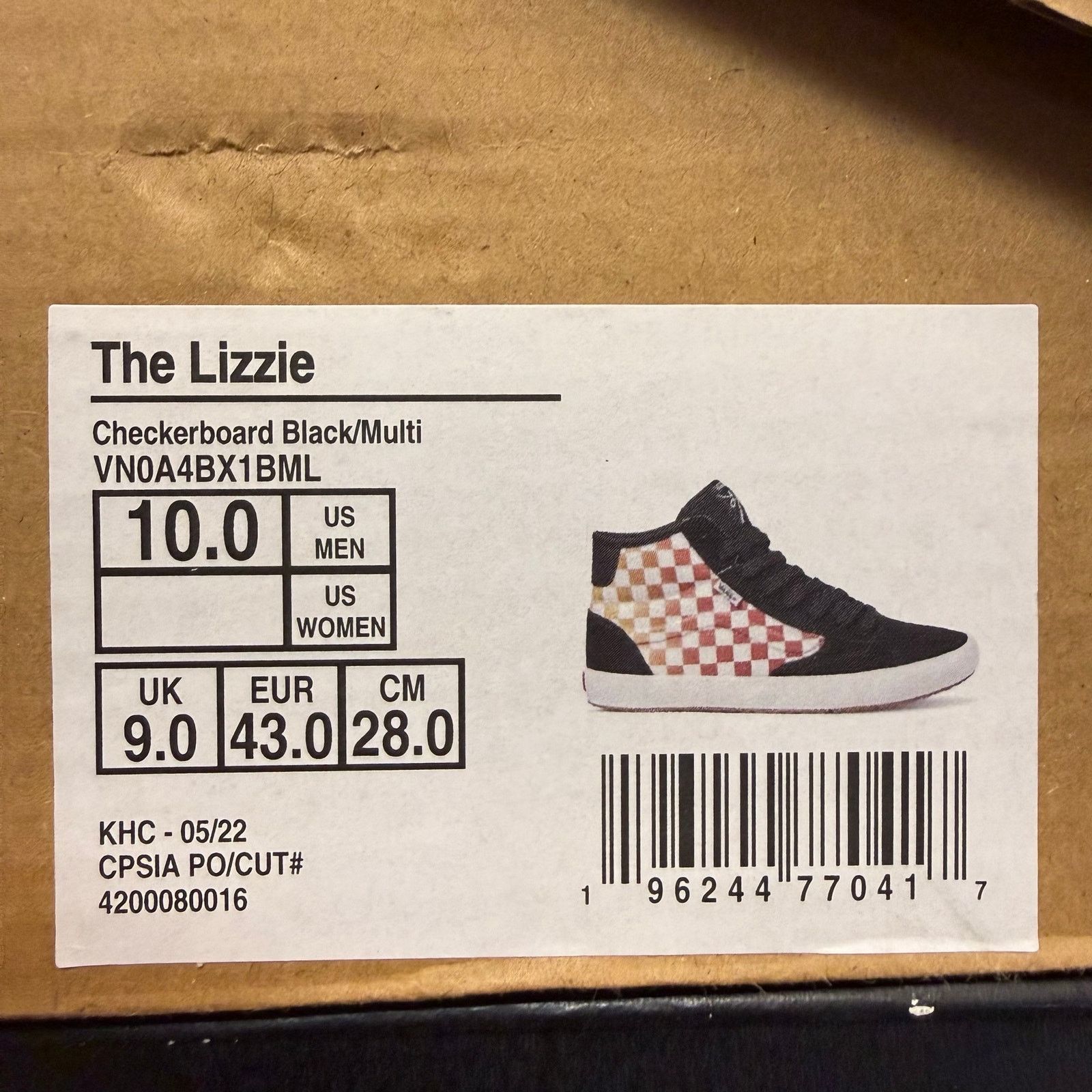 Vans VANS THE LIZZIE MEN'S 10 CHECKERBOARD BLACK MULTI COLOR NIB Size US 10 / EU 43 - 5 Thumbnail