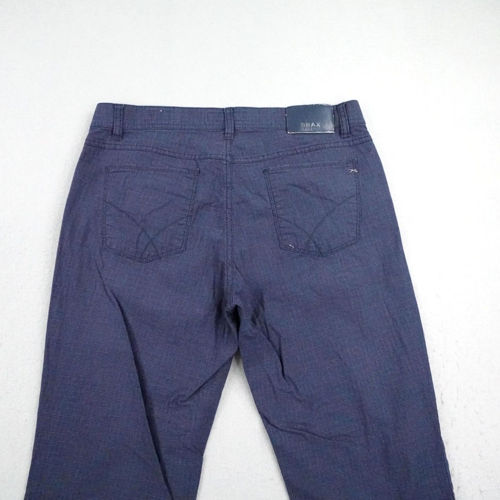 BRAX BRAX Pants Mens Blue Plaid Cooper Fancy Chino Regular Straight 34x32 Size US 34 / EU 50 - 4 Thumbnail