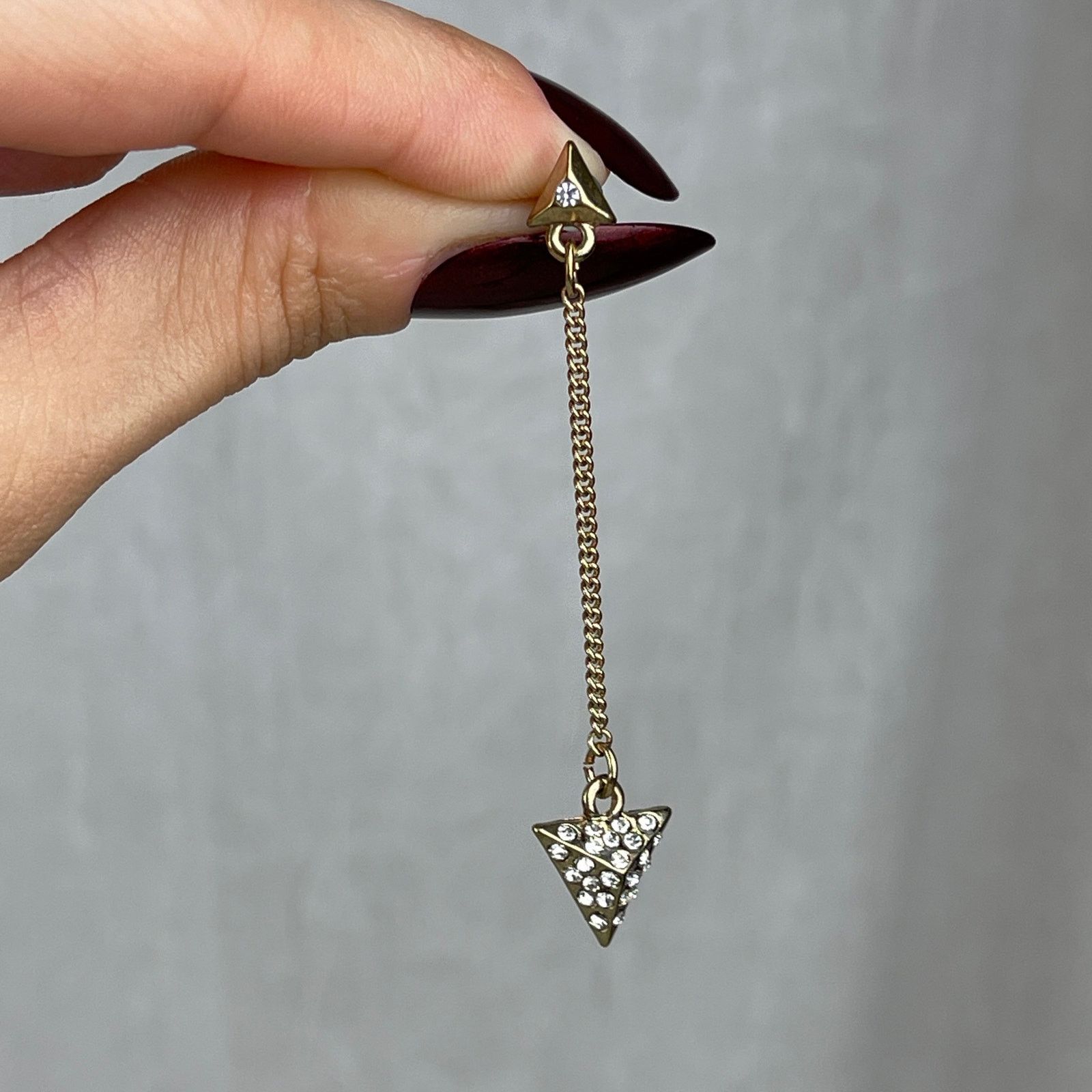 Other Dainty Gold Tone Rhinestone Arrow Dangle Earrings Festival Size ONE SIZE - 19 Thumbnail