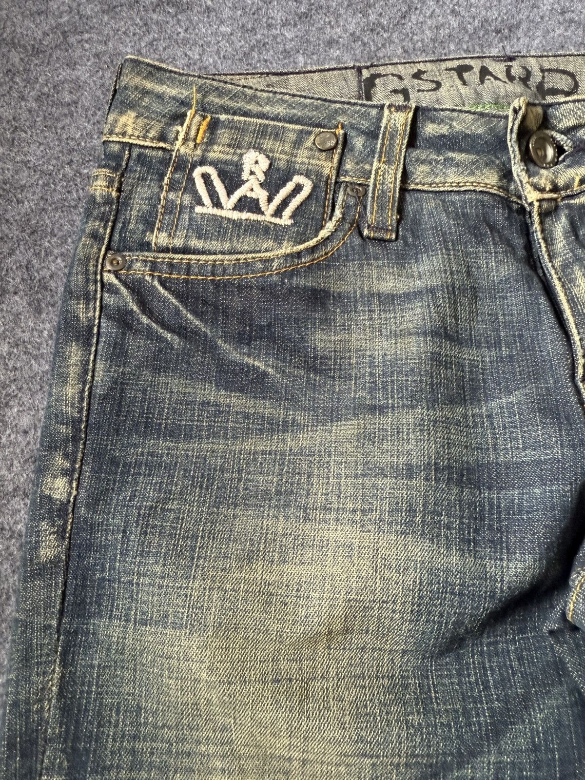 G-Star G Star Raw Para Espana Mud Wash Flare Low Rise Jeans Size US 27 - 14 Thumbnail