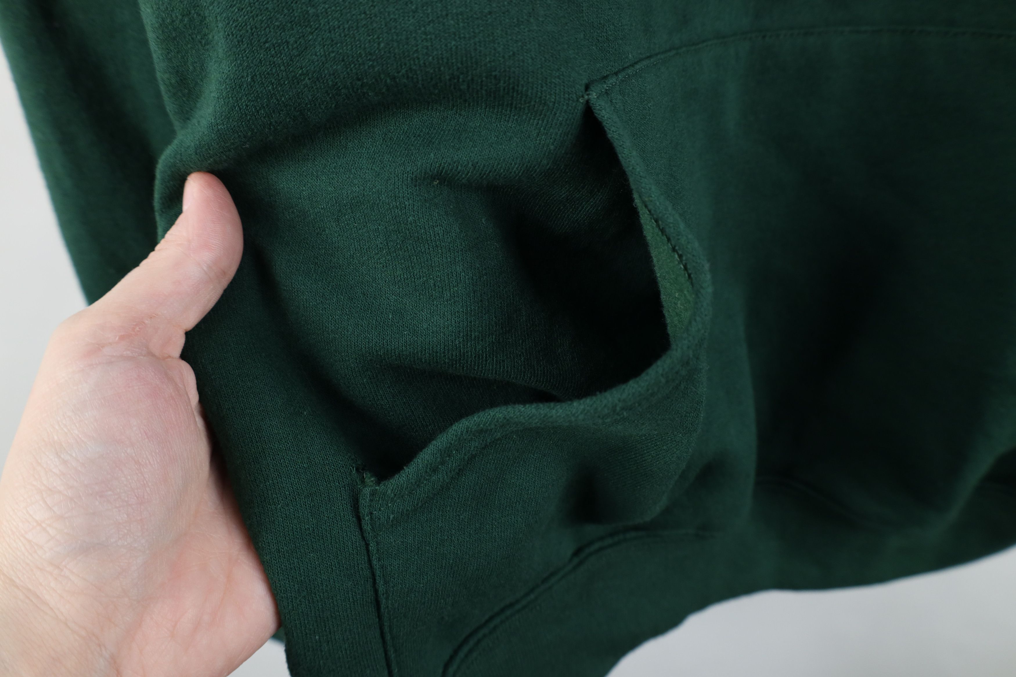 Vintage Vintage 90s Streetwear Blank Hoodie Sweatshirt Dark Green Size US XXL / EU 58 / 5 - 8 Thumbnail