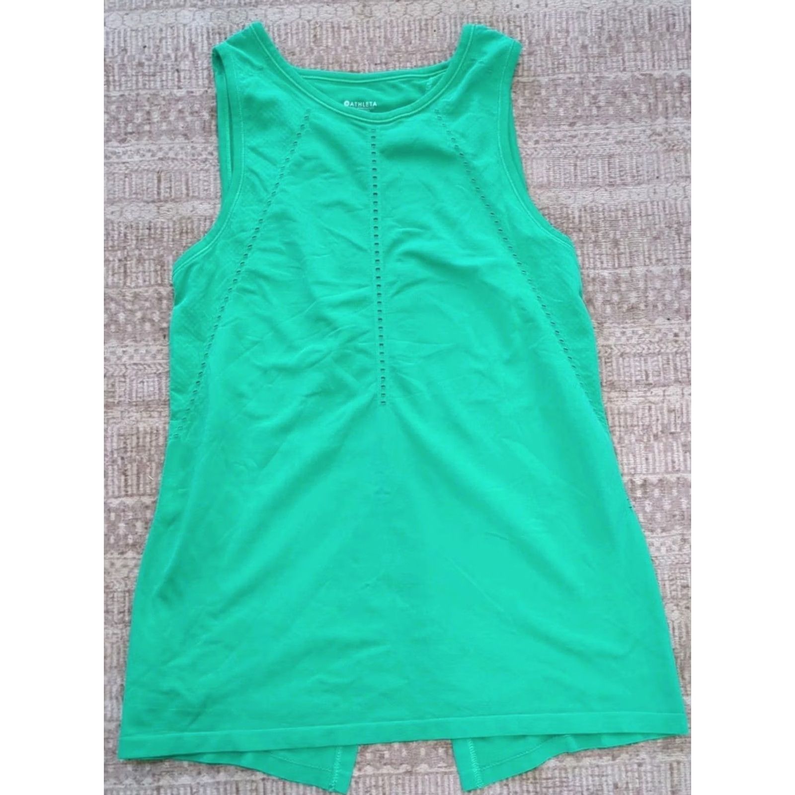 Athleta Athleta Tank Green Sleeveless Round Neck 100% Nylon Womens XS Pullover Activewear Modern Baseball? Size XS / US 0-2 / IT 36-38 - 4 Thumbnail