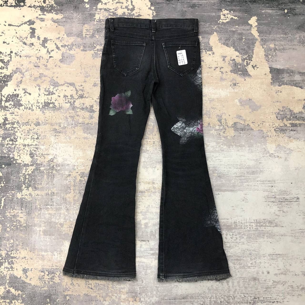 Japanese Brand P801 PENTY'S FLARED PAINTED JEANS Size 26" / US 2 / IT 38 - 2 Thumbnail