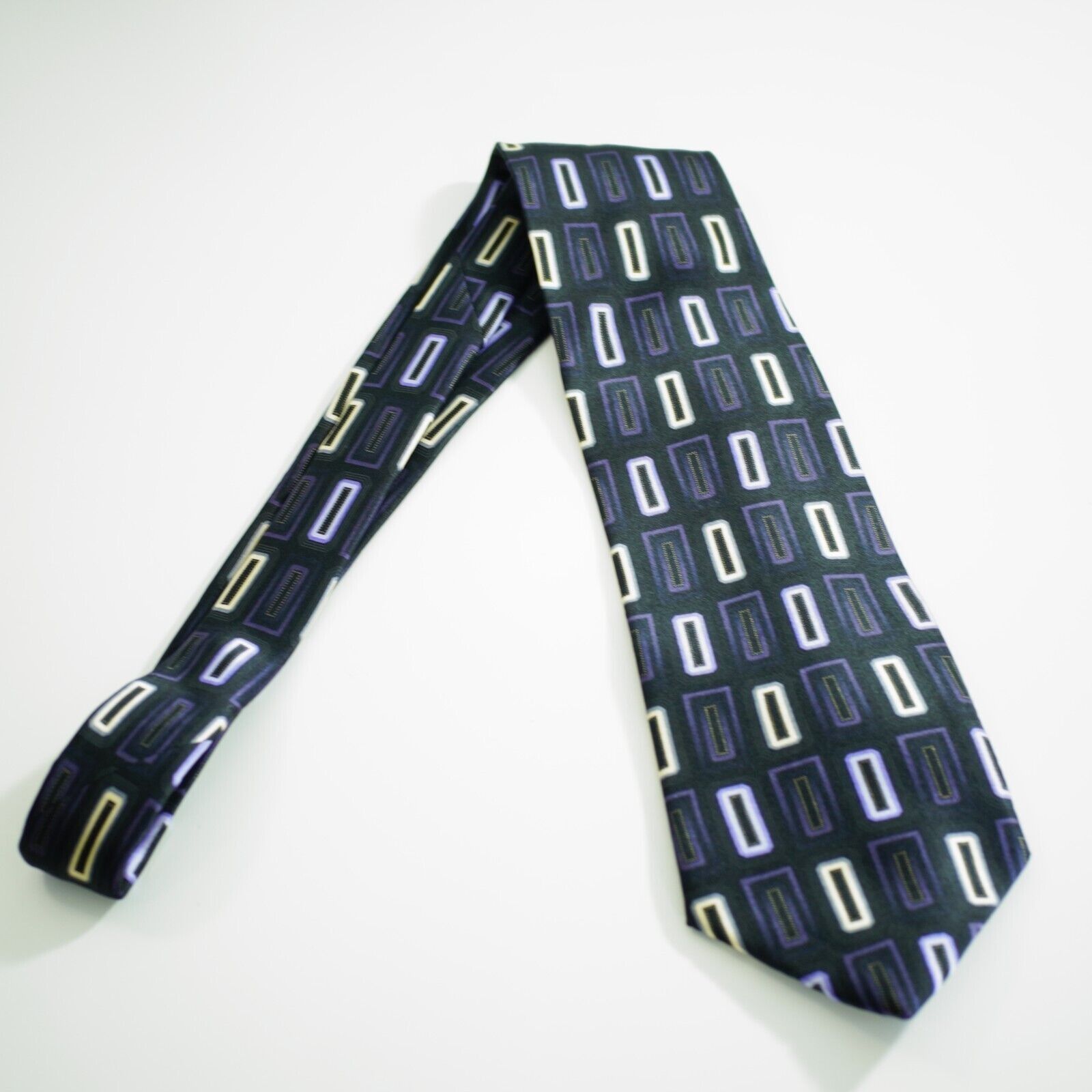 Alexander Julian Alexander Julian Gray Purple Yellow Geometric Print Silk Ti Size ONE SIZE - 6 Thumbnail