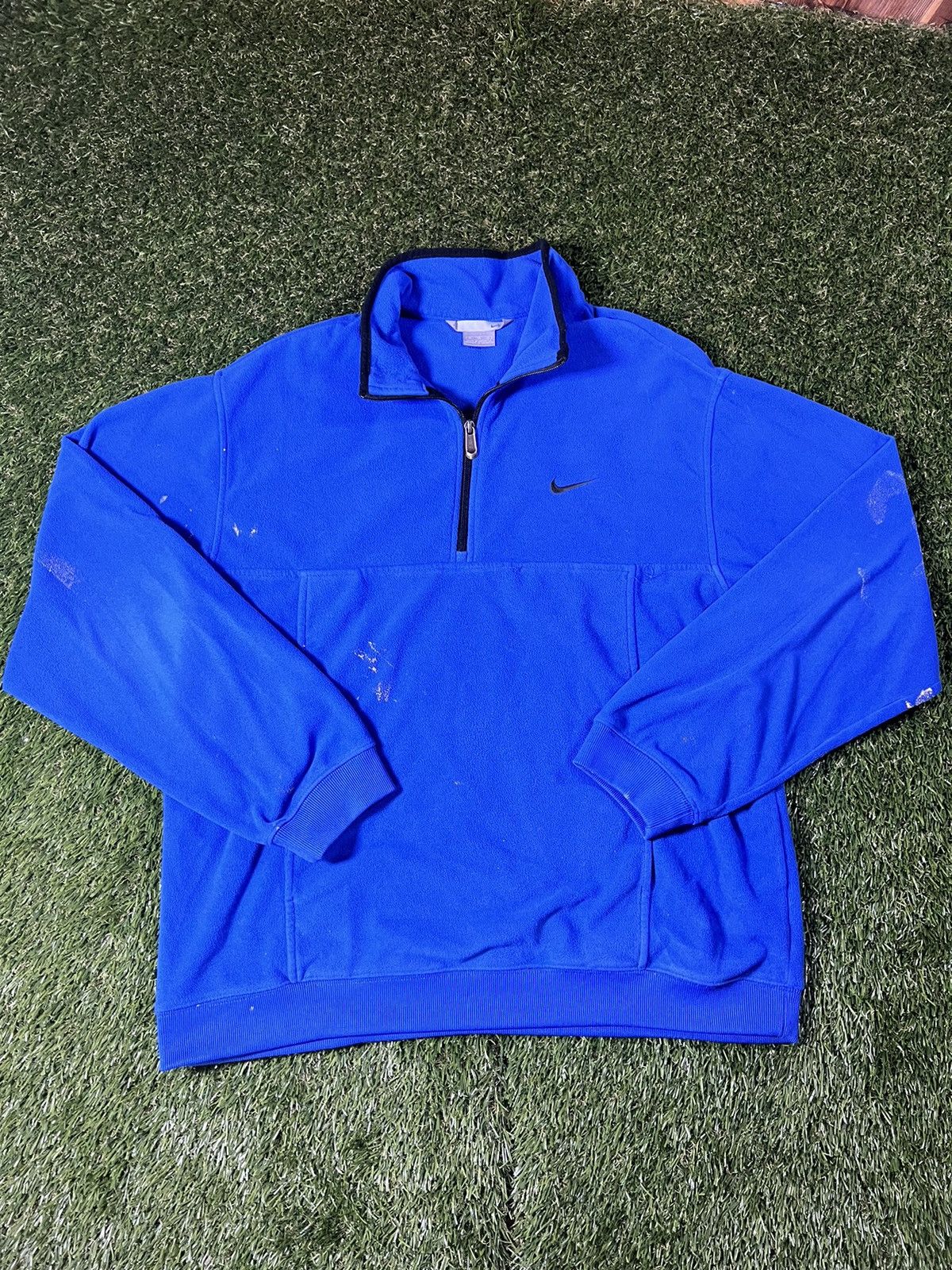 Nike Vintage Y2K Distressed Blue Nike Fleece Sherpa Jacket Size US XL / EU 56 / 4 - 1 Thumbnail