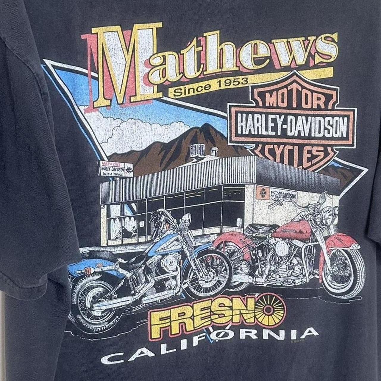 Harley Davidson 1998 Harley Davidson Fresno Faded Black Graphic Shirt Size US XL / EU 56 / 4 - 3 Thumbnail