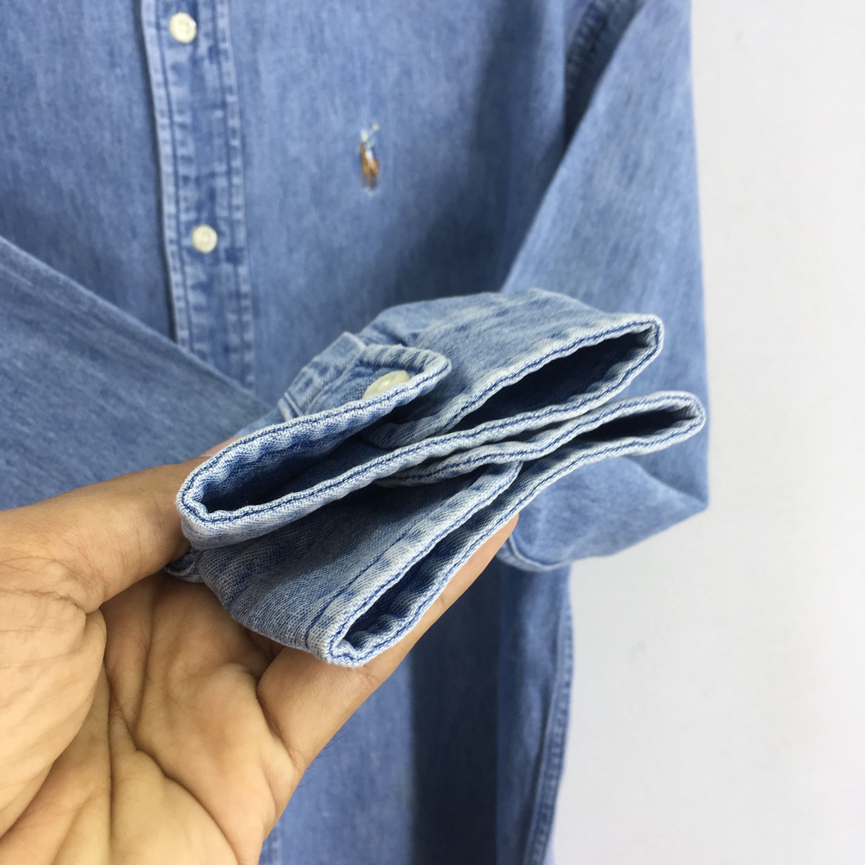 Polo Ralph Lauren Vintage Polo Ralph Lauren Denim Shirt Polo Small Pony Jean Size US L / EU 52-54 / 3 - 8 Thumbnail