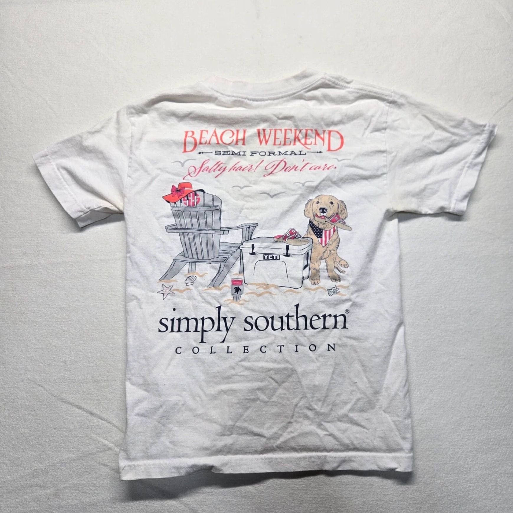 Vintage Simply Southern Beach Weekend Adult Women's Small White Short Sleeve Tee Shirt Size S / US 4 / IT 40 - 8 Thumbnail