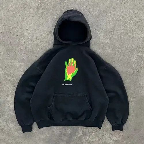 Japanese Brand Hoodie Black washed vintage palm print hoodie Size US L / EU 52-54 / 3 - 3 Thumbnail