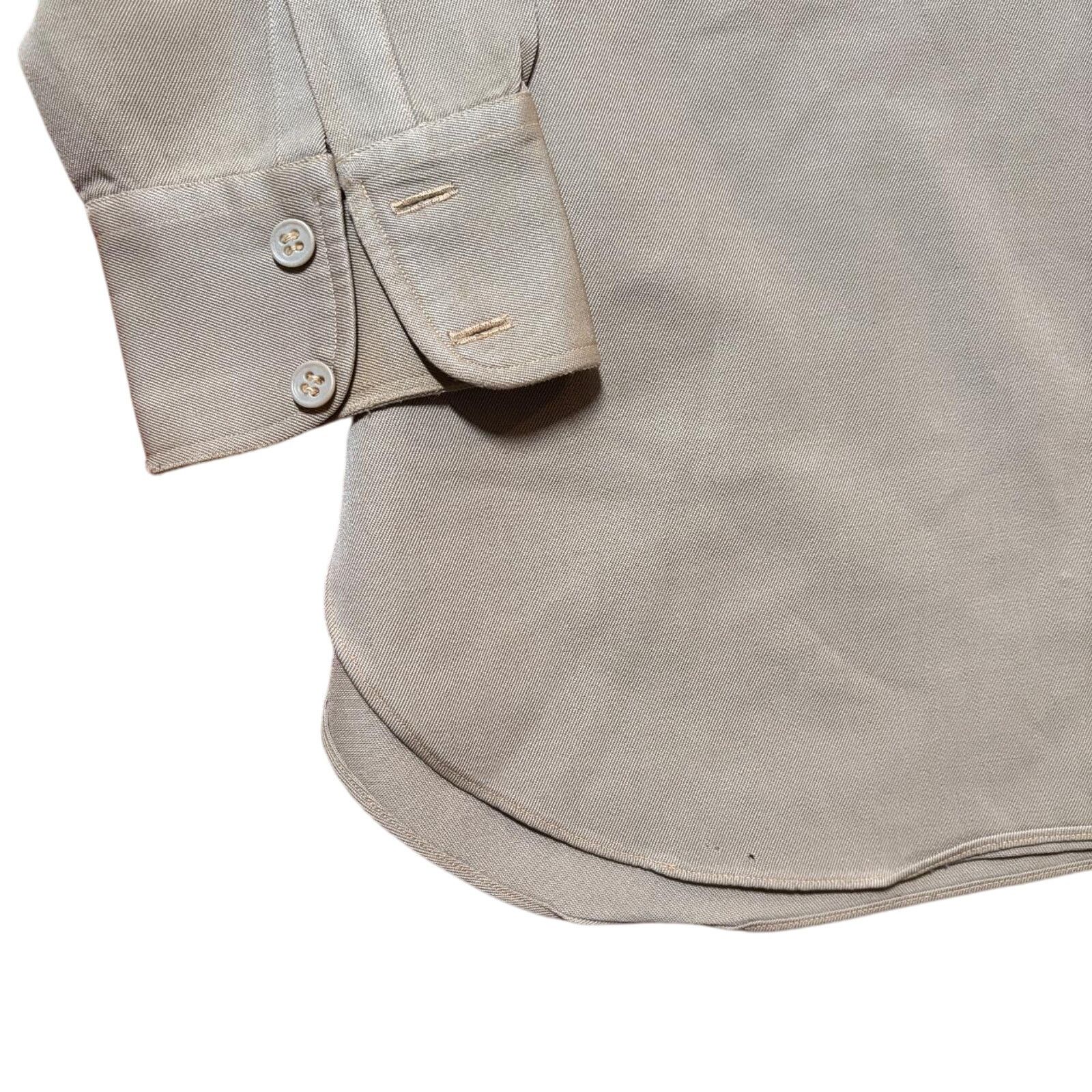 Vintage Vtg Chikuma Japanese Cotton Rayon Gabardine Uniform Shirt Size US L / EU 52-54 / 3 - 5 Thumbnail