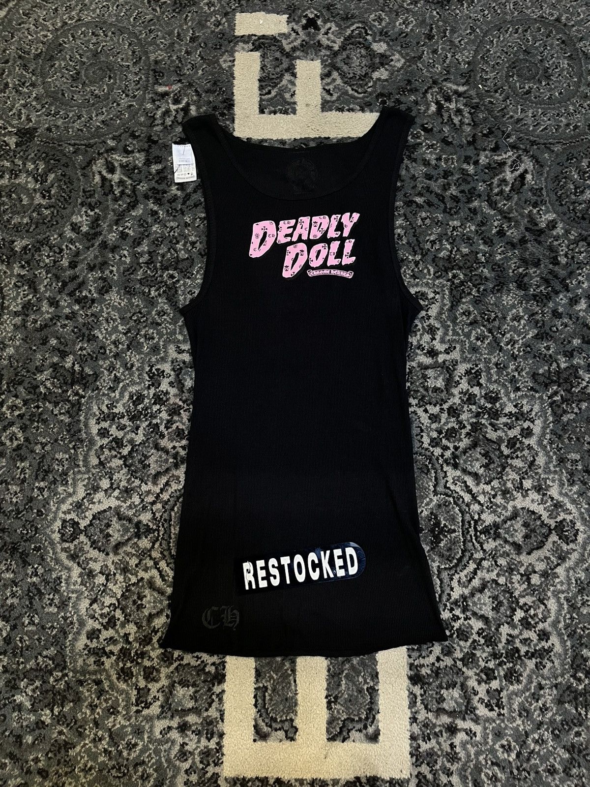 black chrome heart dress Chrome Hearts Sample Velvet Burnout Hollow Cross Dress – Justin Reed main image 1