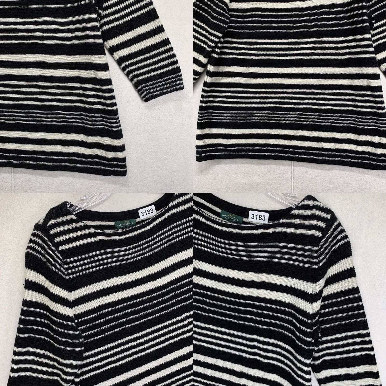 Ralph Lauren LAUREN RALPH LAUREN Blouse Womens Small Black White Striped 3/4 Sleeve Stretch Designer Casual Size S / US 4 / IT 40 - 8 Thumbnail