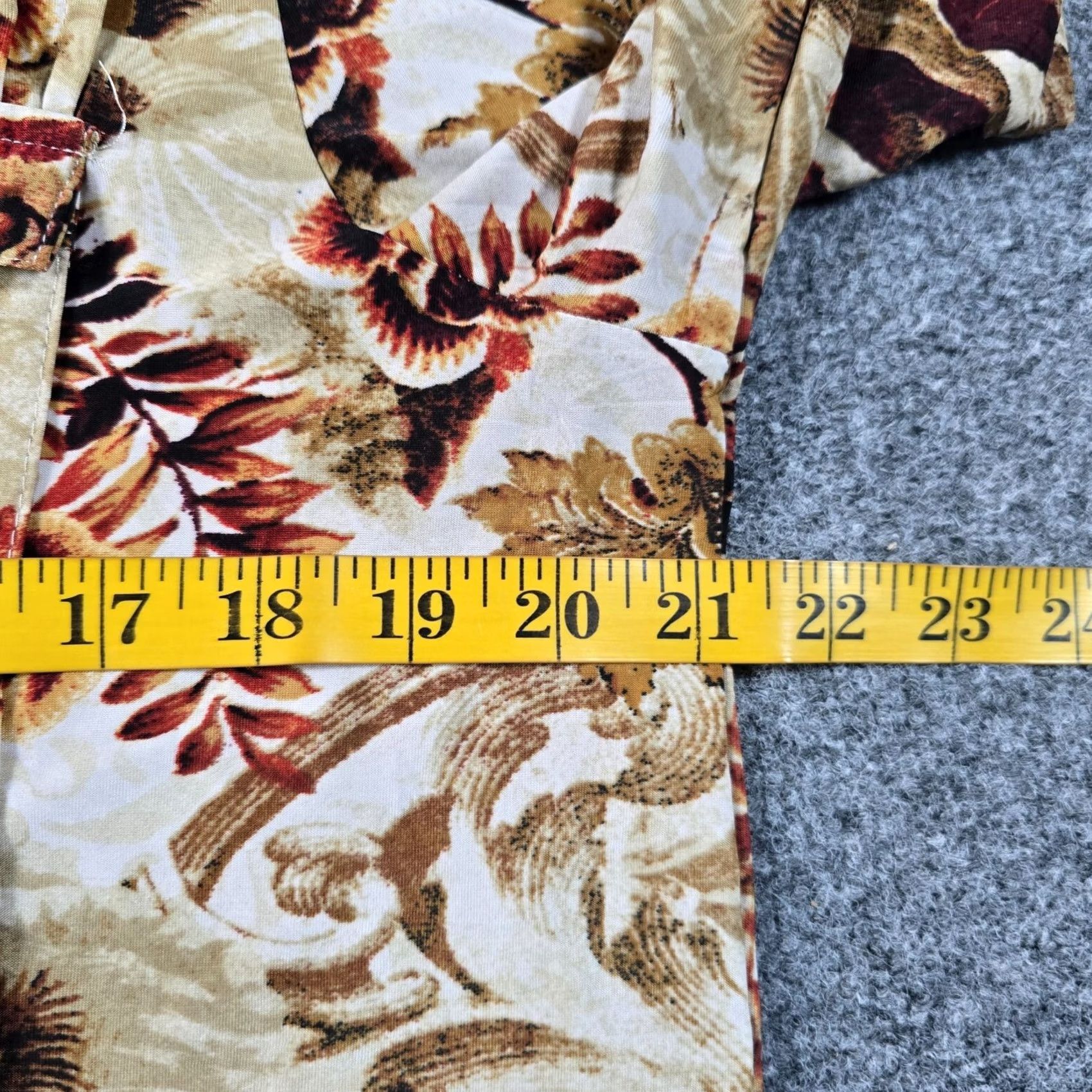 Vintage Cocomo Top Women 1X Brown Floral 3/4 Sleeve V-Neck Stretch No Iron Slinky Casual Career Shirt Size XL / US 12-14 / IT 48-50 - 5 Thumbnail