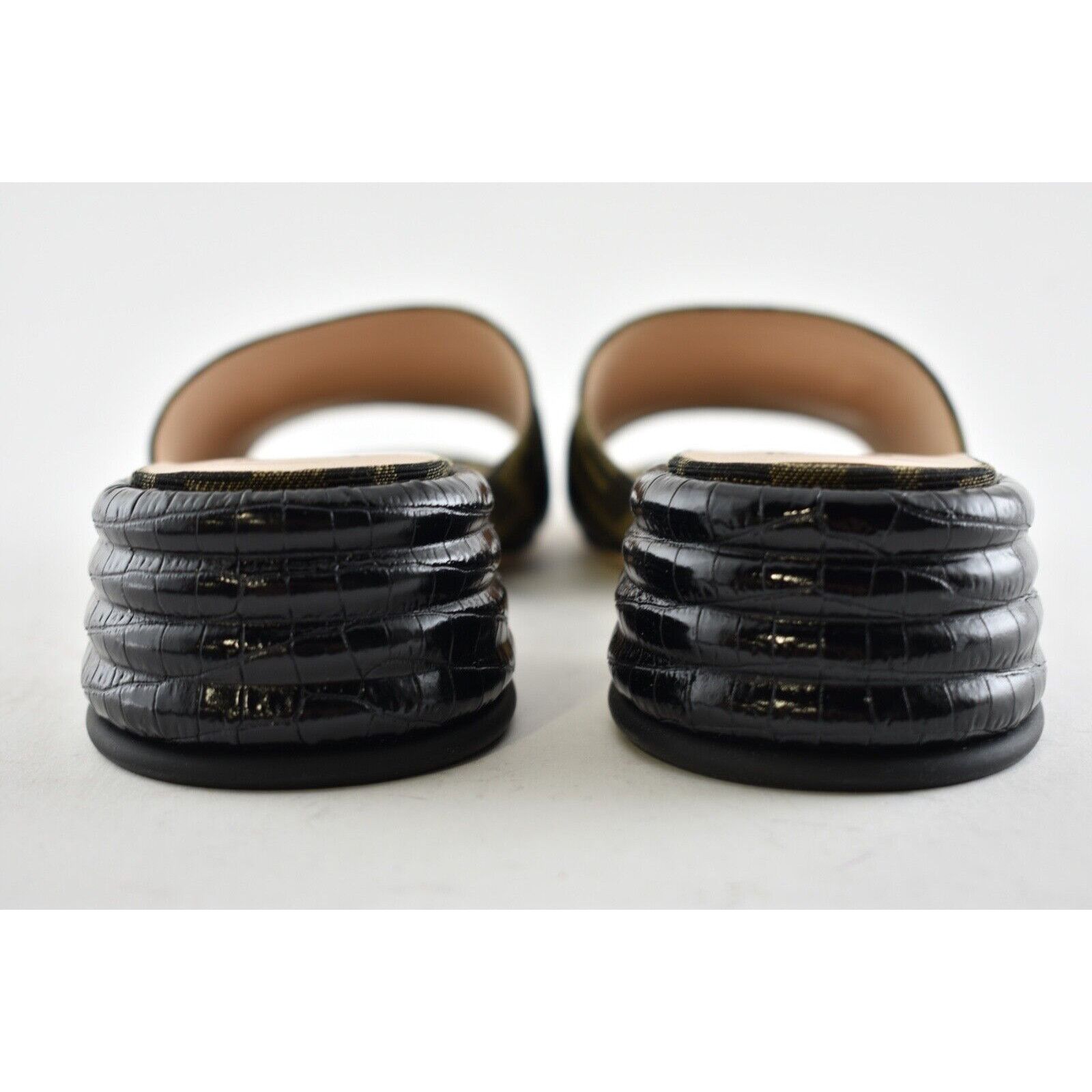 Fendi FF Monogram Backless Sandal Block Heel Mule Slide Pump 37 Size US 7 / IT 37 - 11 Thumbnail