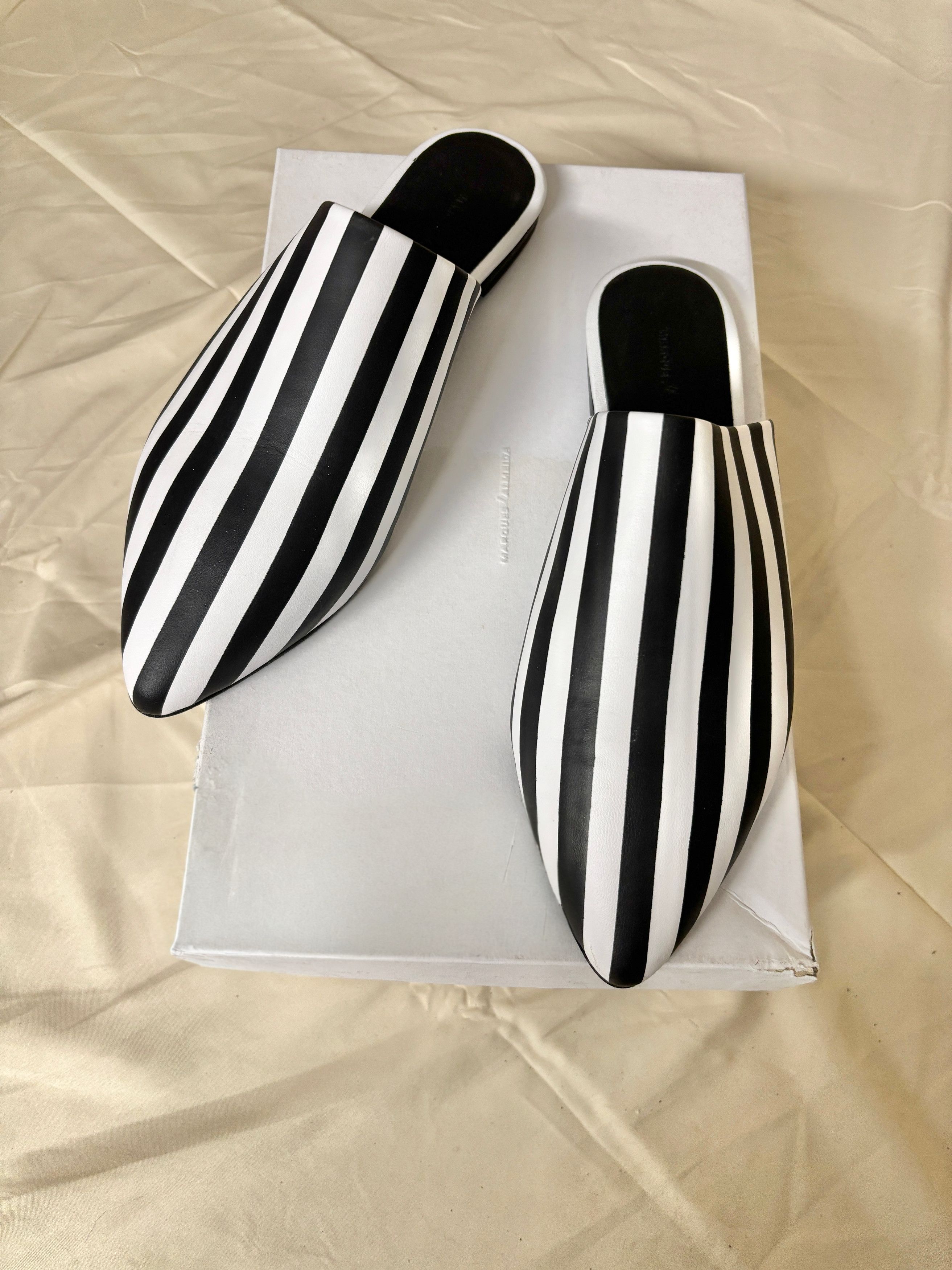 Marques'Almeida Marques Almeida BW Stripe Mules - NEW, Runway A/W17 Size US 10 / IT 40 - 3 Thumbnail