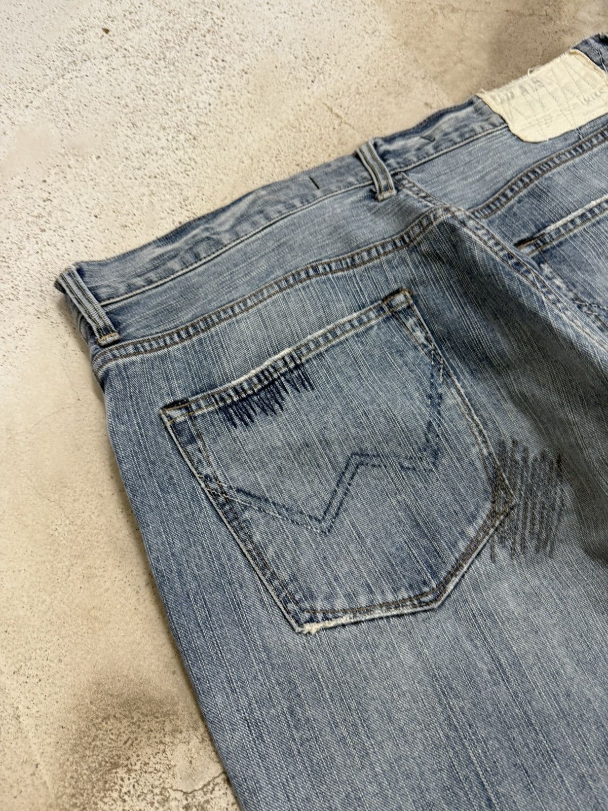 Edwin Edwin XVS Vintage Sashiko Japanese Distressed Denim Pants Size US 36 / EU 52 - 14 Thumbnail