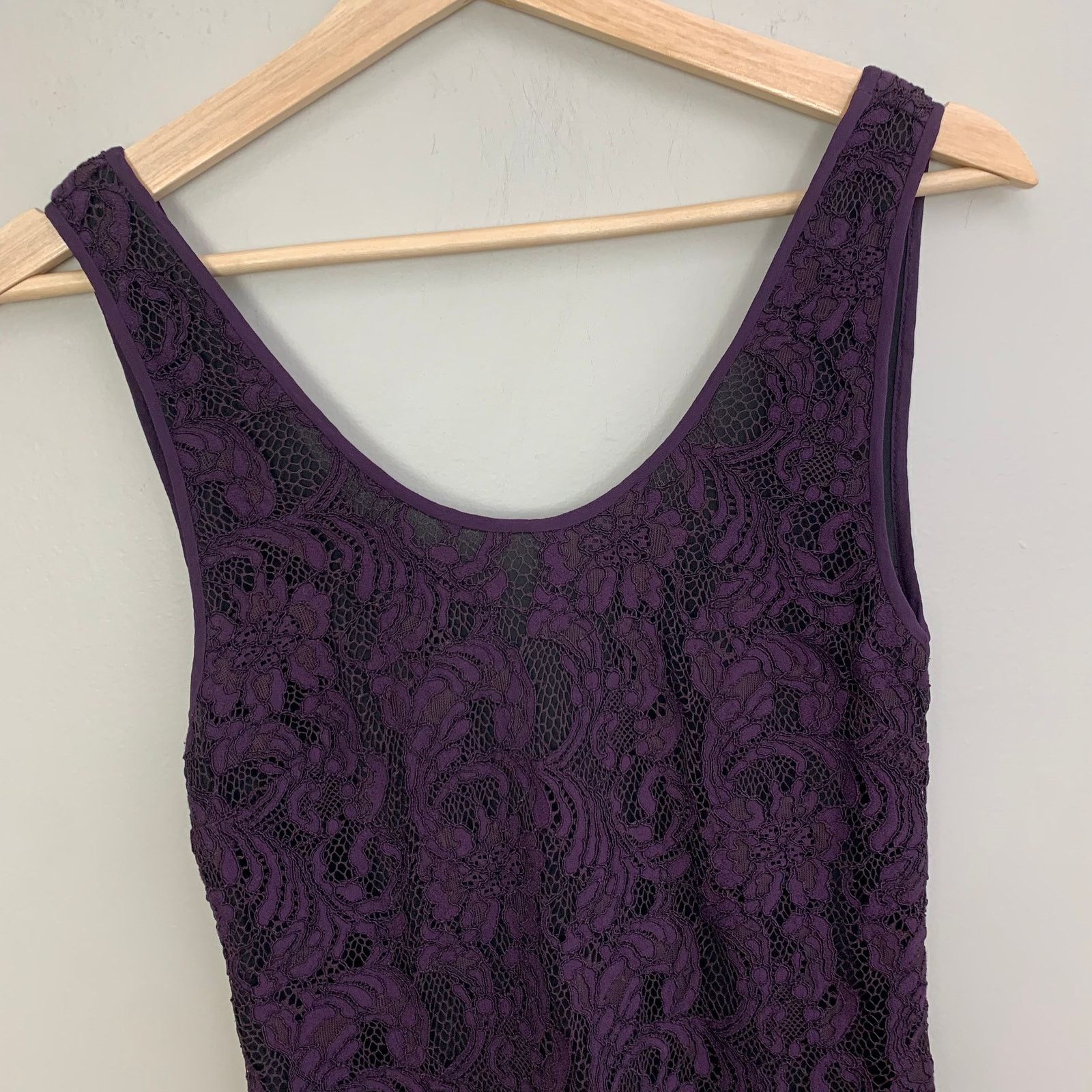 Aritzia Wilfred Aritzia Purple Lace Sheath Sleeveless Mini Dress XS Size XS / US 0-2 / IT 36-38 - 2 Thumbnail