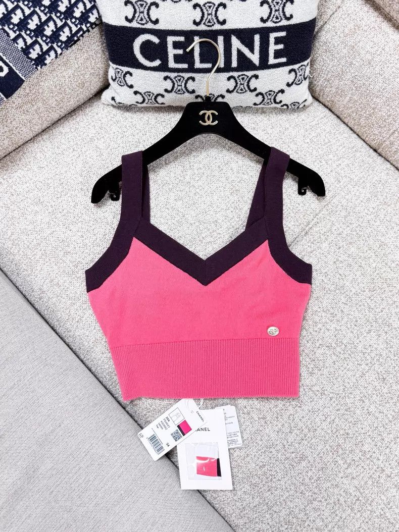 Chanel Chanel Burgundy rolled edge knitted cashmere suspenders Size XXS / US 00 / IT 34 - 1 Thumbnail