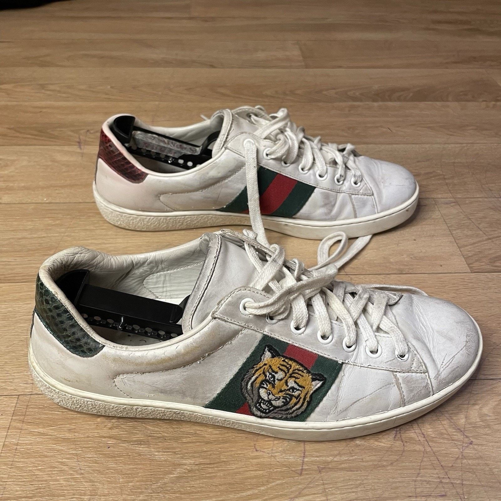 Gucci Gucci Ace Sneakers Tiger Low-Top Trainers shoes leather mens Size US 8 / EU 41 - 1 Thumbnail