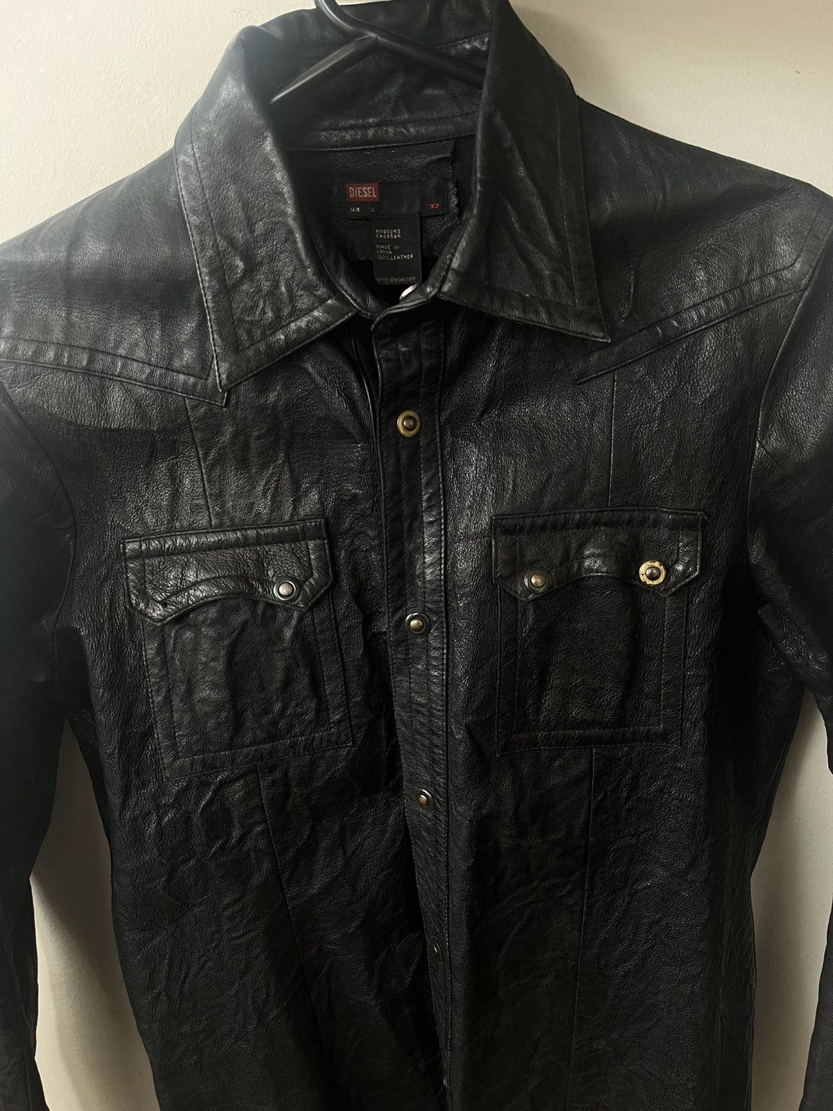 Diesel Diesel 100% Leather Shirt Jacket Western Snap Shirt Size US S / EU 44-46 / 1 - 5 Thumbnail