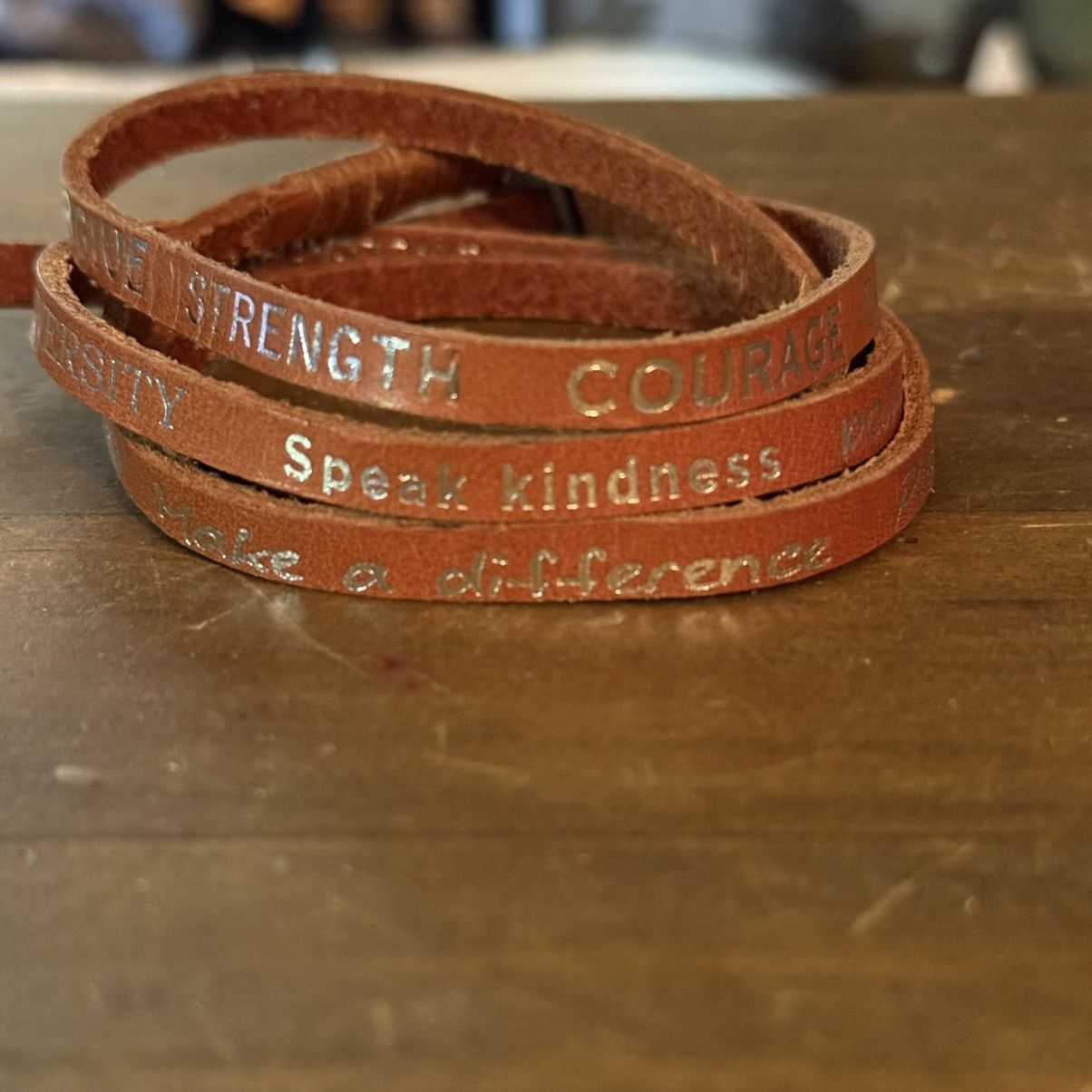 Other Words of inspiration leather wrap bracelet Size ONE SIZE - 5 Thumbnail