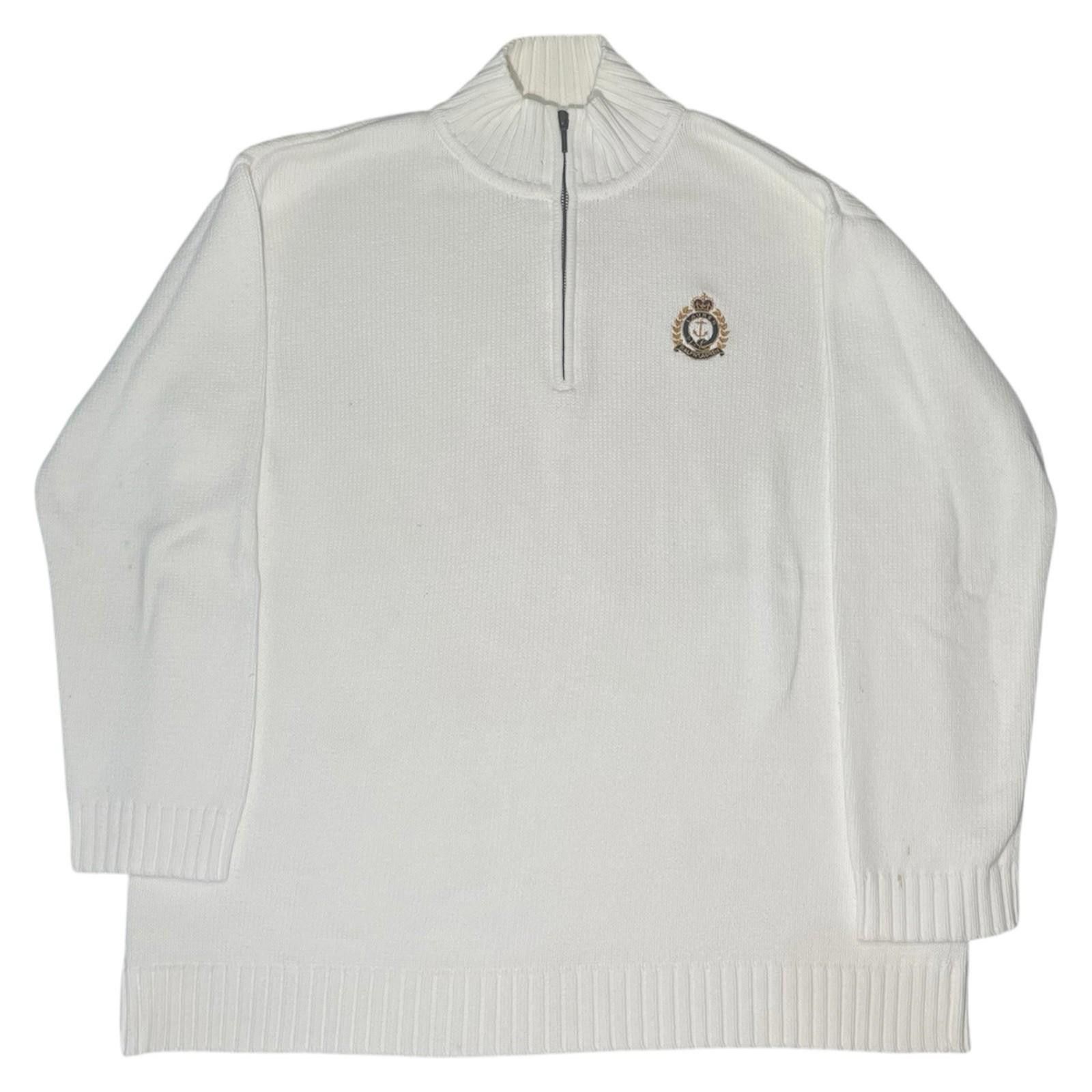 Lauren Ralph Lauren Y2K Lauren Ralph Lauren 1/4 Zip White Sweater Size XL Size XL / US 12-14 / IT 48-50 - 1 Thumbnail