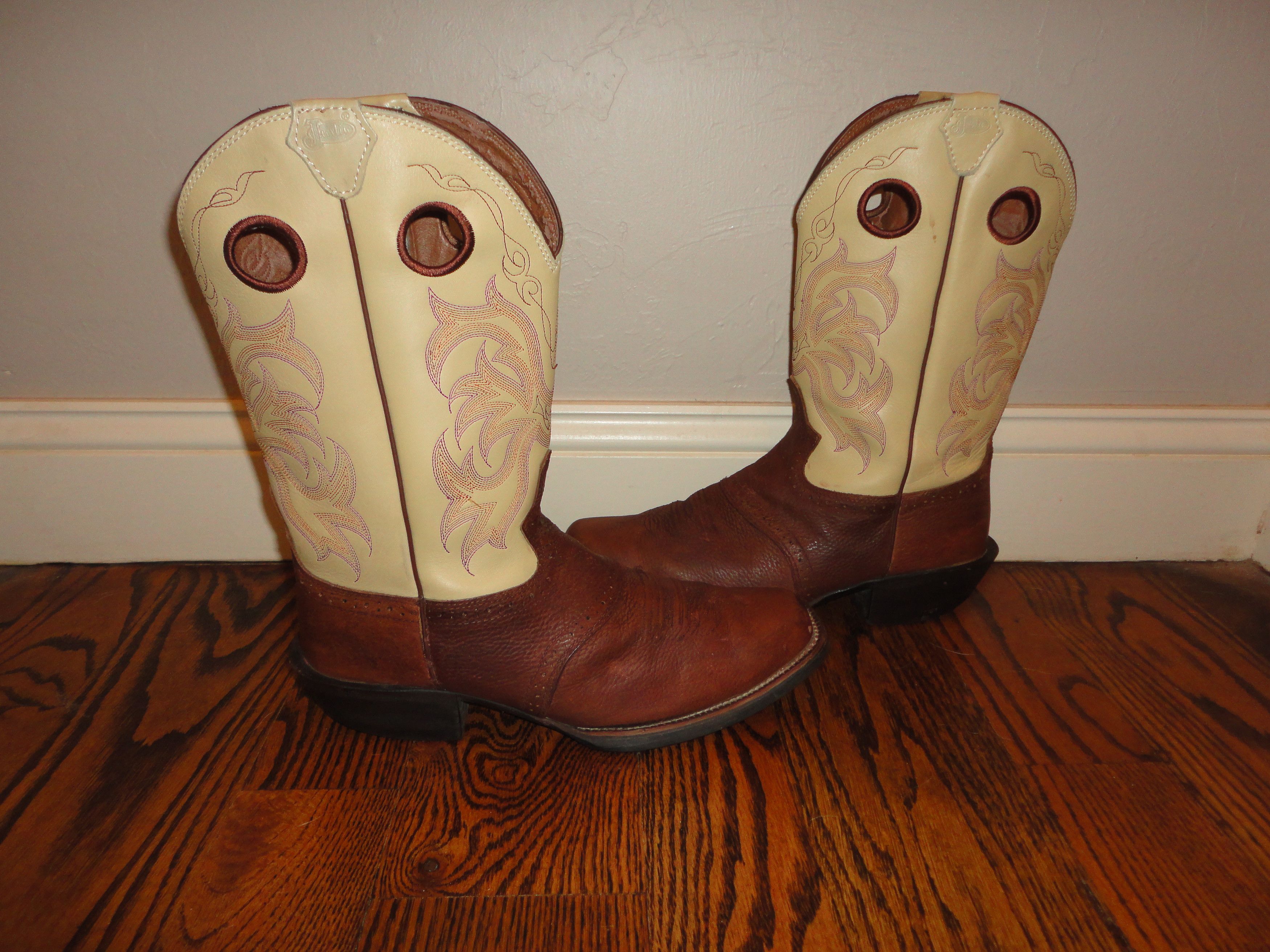 Justin Boots Justin Brown Western Square Toe Boots Size 10.5 Size US 10.5 / EU 43-44 - 3 Thumbnail