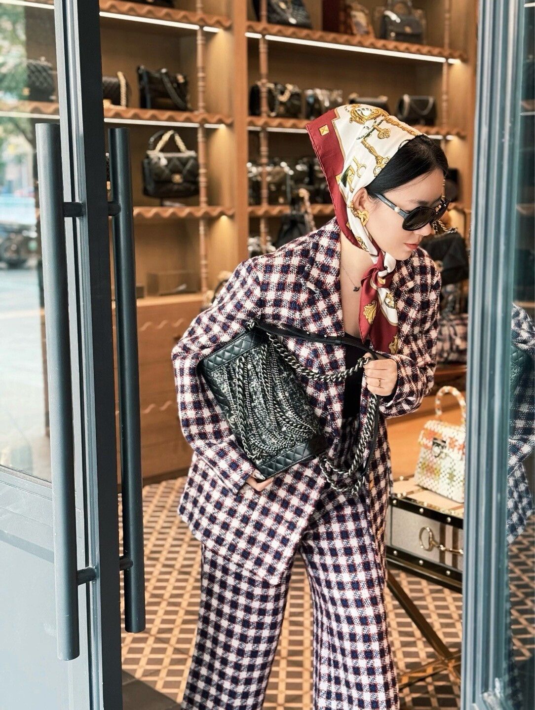 Gucci Gucci Blue Red Check T Blazer Size US XS / EU 42 / 0 - 5 Thumbnail