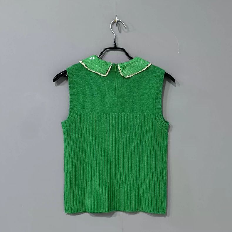 Gucci Gucci Kitten embroidered sequin collar knitted vest 2501-Ne Size US S / EU 44-46 / 1 - 3 Thumbnail