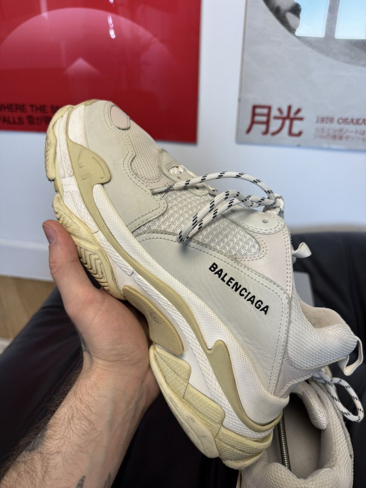 Balenciaga Balenciaga Triple S Biege Oversize Designer Shoes Luxury Size US 12 / EU 45 - 10 Thumbnail