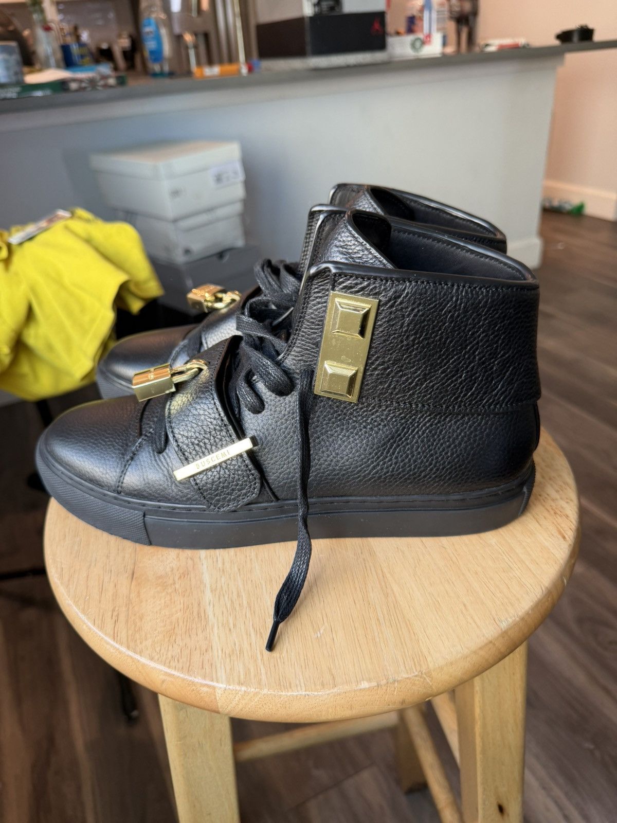 Buscemi Buscemi Men's Black Trainers 100mm Black high top sneakers Size US 9.5 / EU 42-43 - 1 Thumbnail