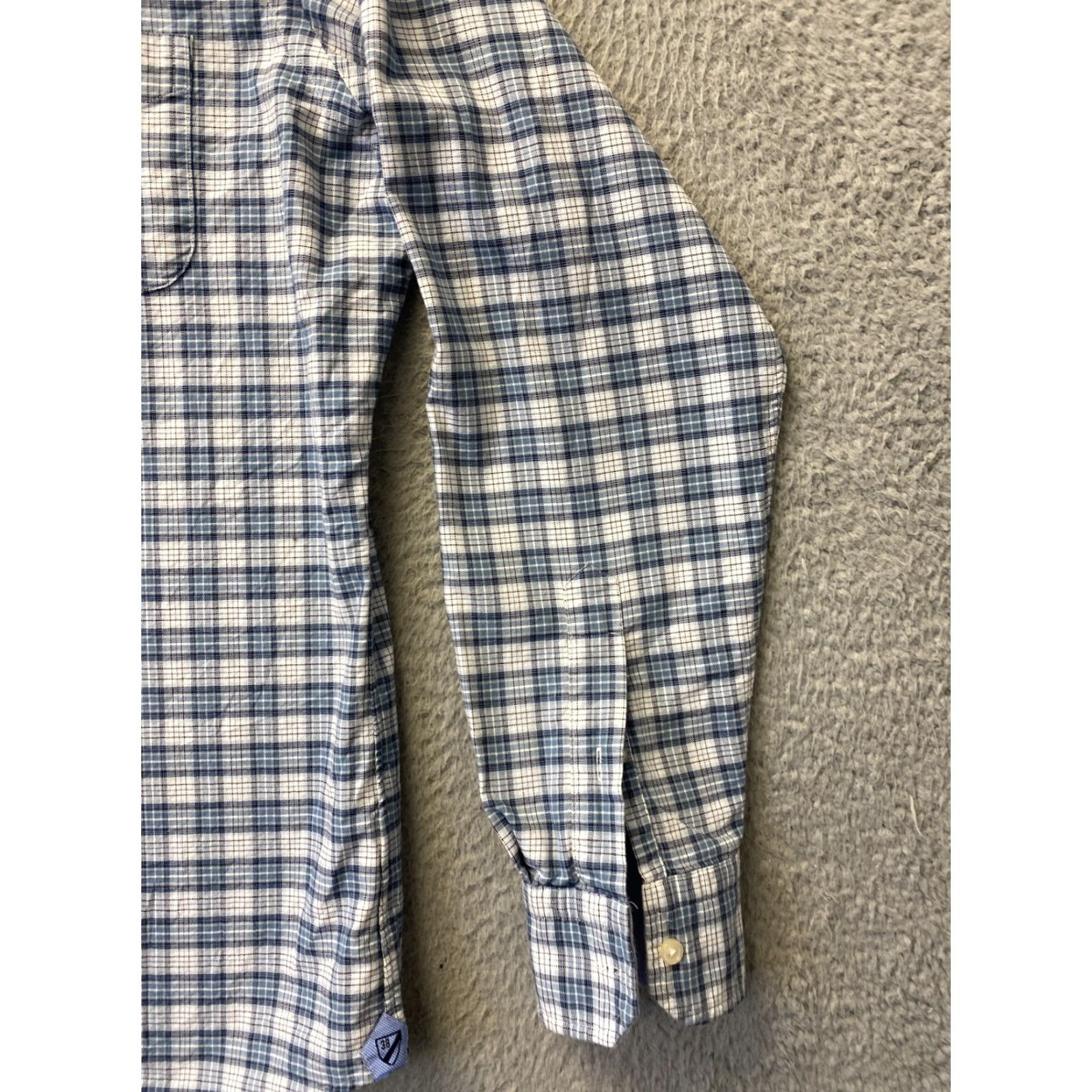 Cremieux DANIEL CREMIEUX Button-Up Shirt Mens Long Sleeve Plaid Slim Fit Gray Light Blue L Classic Size US L / EU 52-54 / 3 - 2 Thumbnail