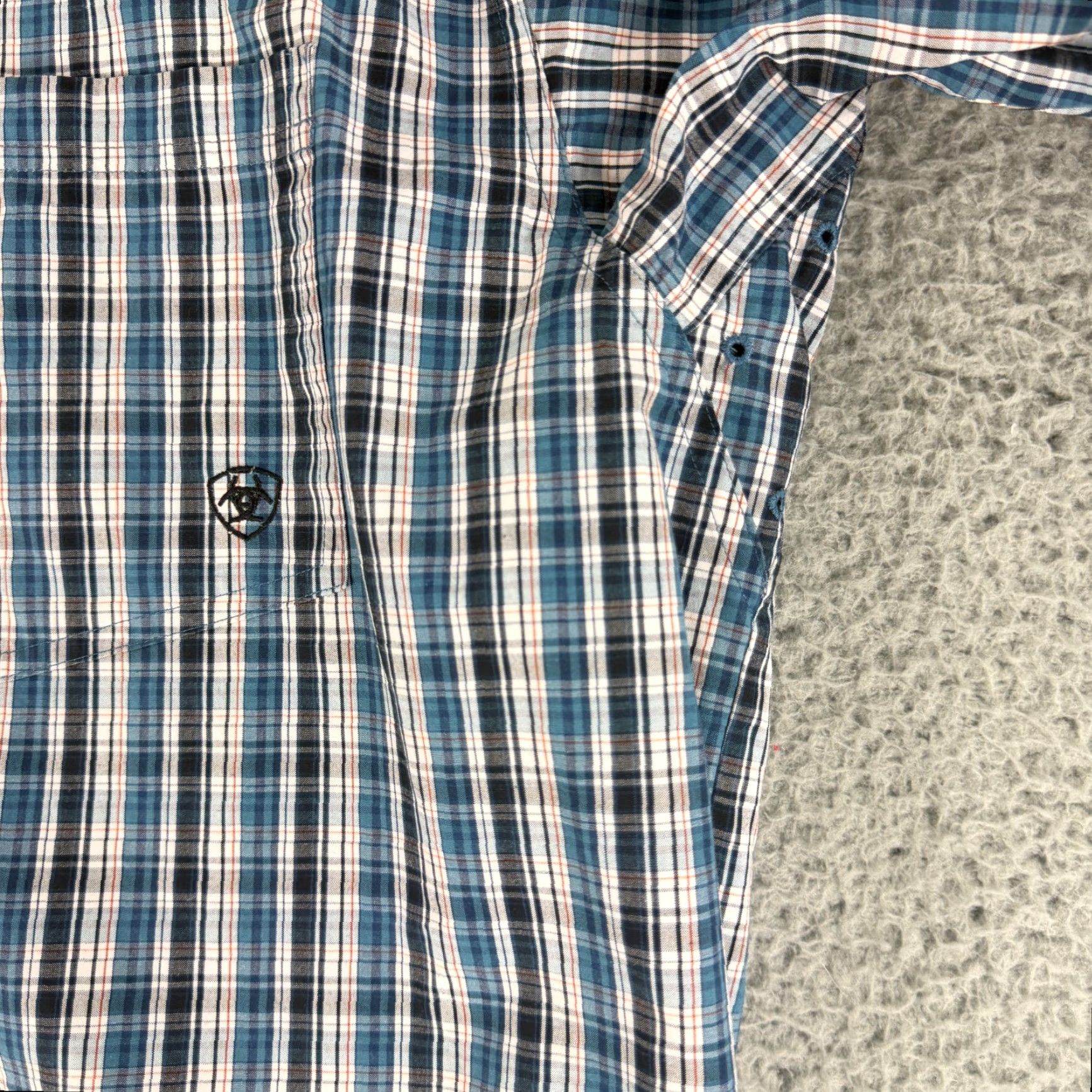 Ariat Ariat Pro Series Dargan Button-Up Shirt Mens XL Blue Plaid Long Sleeve Size US XL / EU 56 / 4 - 3 Thumbnail