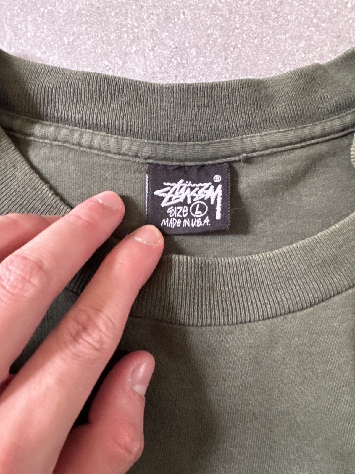 Stussy × Vintage 90s Vintage Stussy Crown Spellout Tee Size US L / EU 52-54 / 3 - 4 Thumbnail