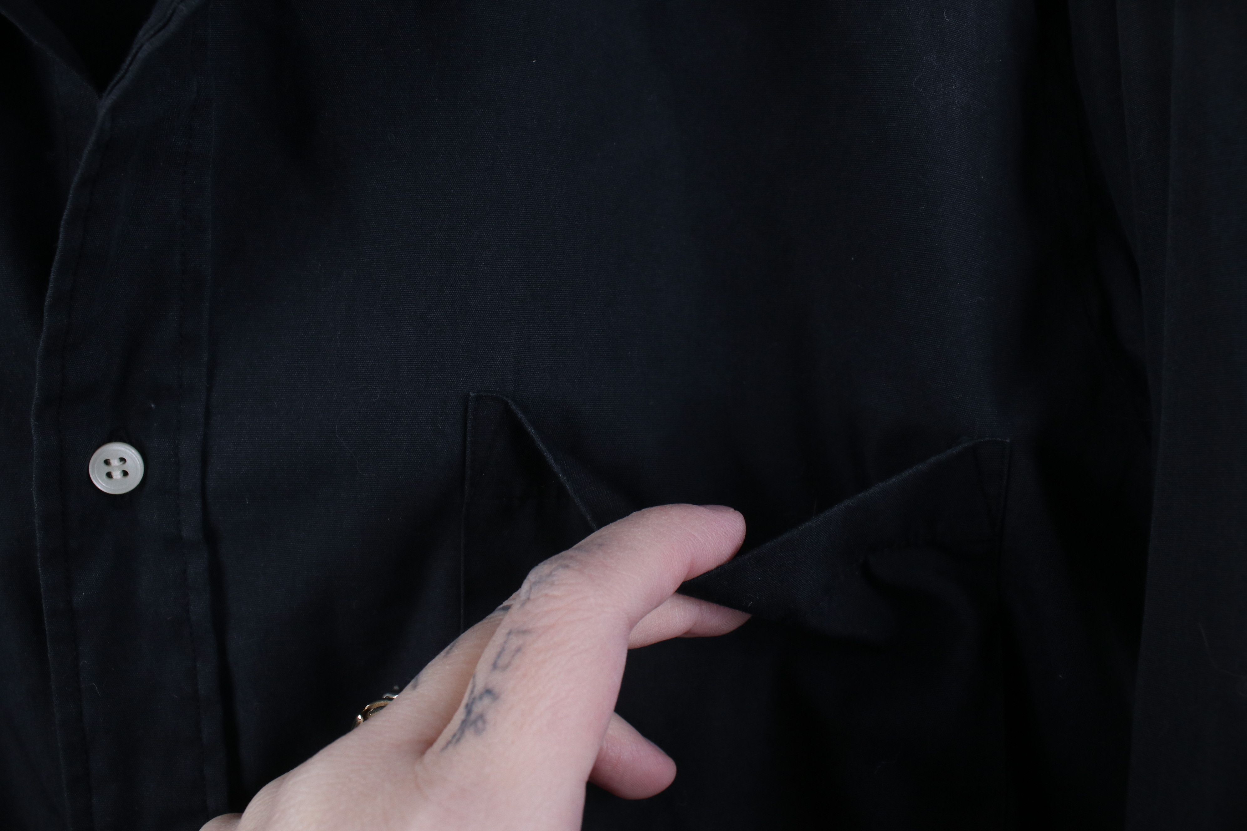Vintage Vintage 90s Yves Saint Laurent YSL Button Shirt Black Size US M / EU 48-50 / 2 - 7 Thumbnail