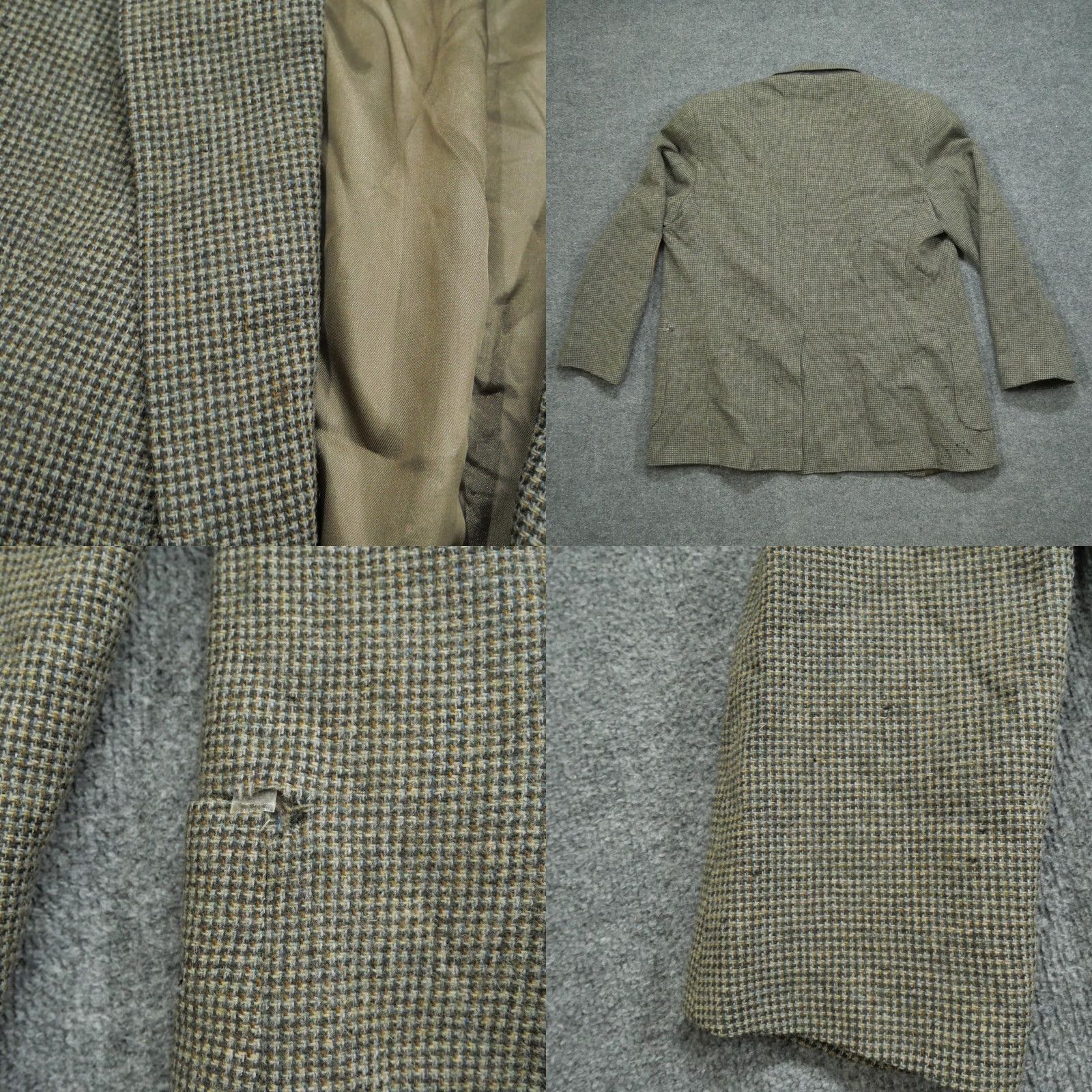 Vintage VINTAGE Hunt Valley Blazer Jacket Mens 44L 44 Long Brown Tweed Houndstooth Wool Size 44R - 8 Thumbnail