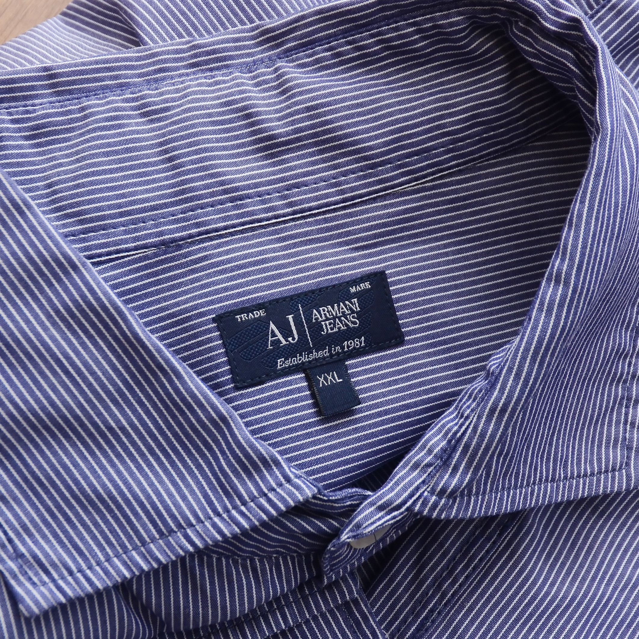 Armani Y2K Armani Jeans Striped Cotton Shirt XL–XXL Logo Casual Size US XL / EU 56 / 4 - 10 Thumbnail