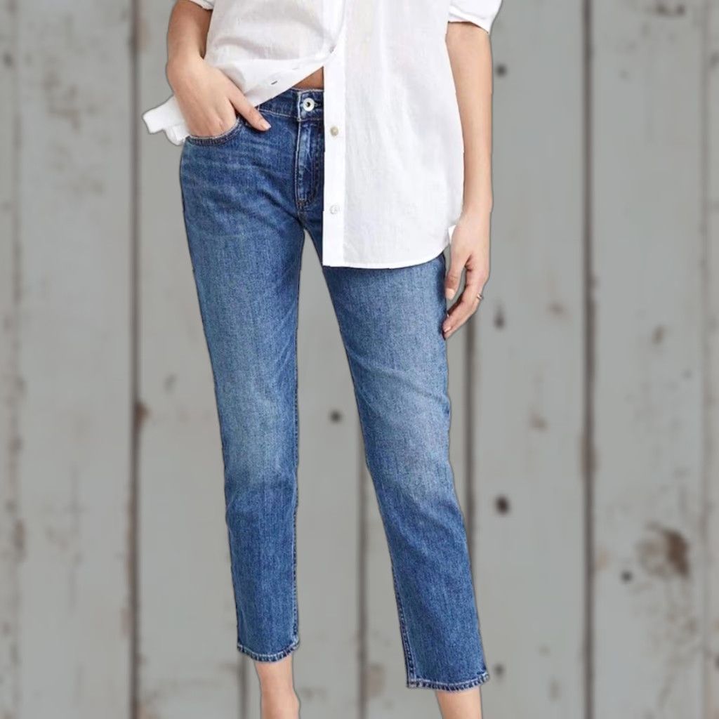 Rag & Bone Rag And Bone Dre Jeans Women's 24 Blue Denim Distressed Skinny Whiskered Jeans Womens Slim Blue Denim Distressed 5-Pocket Rag & Bone The Dre Size 42" / US 20 - 1 Thumbnail